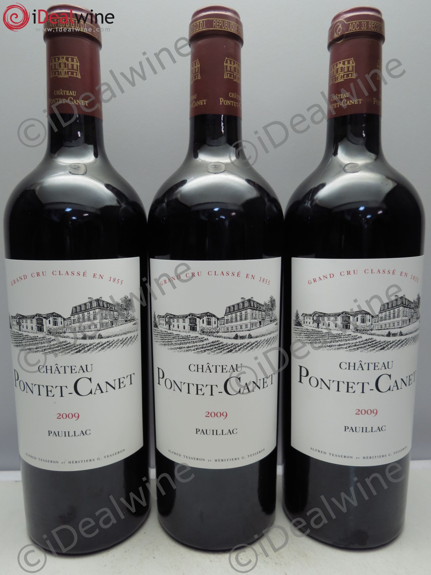 Château Pontet Canet 5ème Grand Cru Classé 2009 - Lot de 3 bouteilles - 0