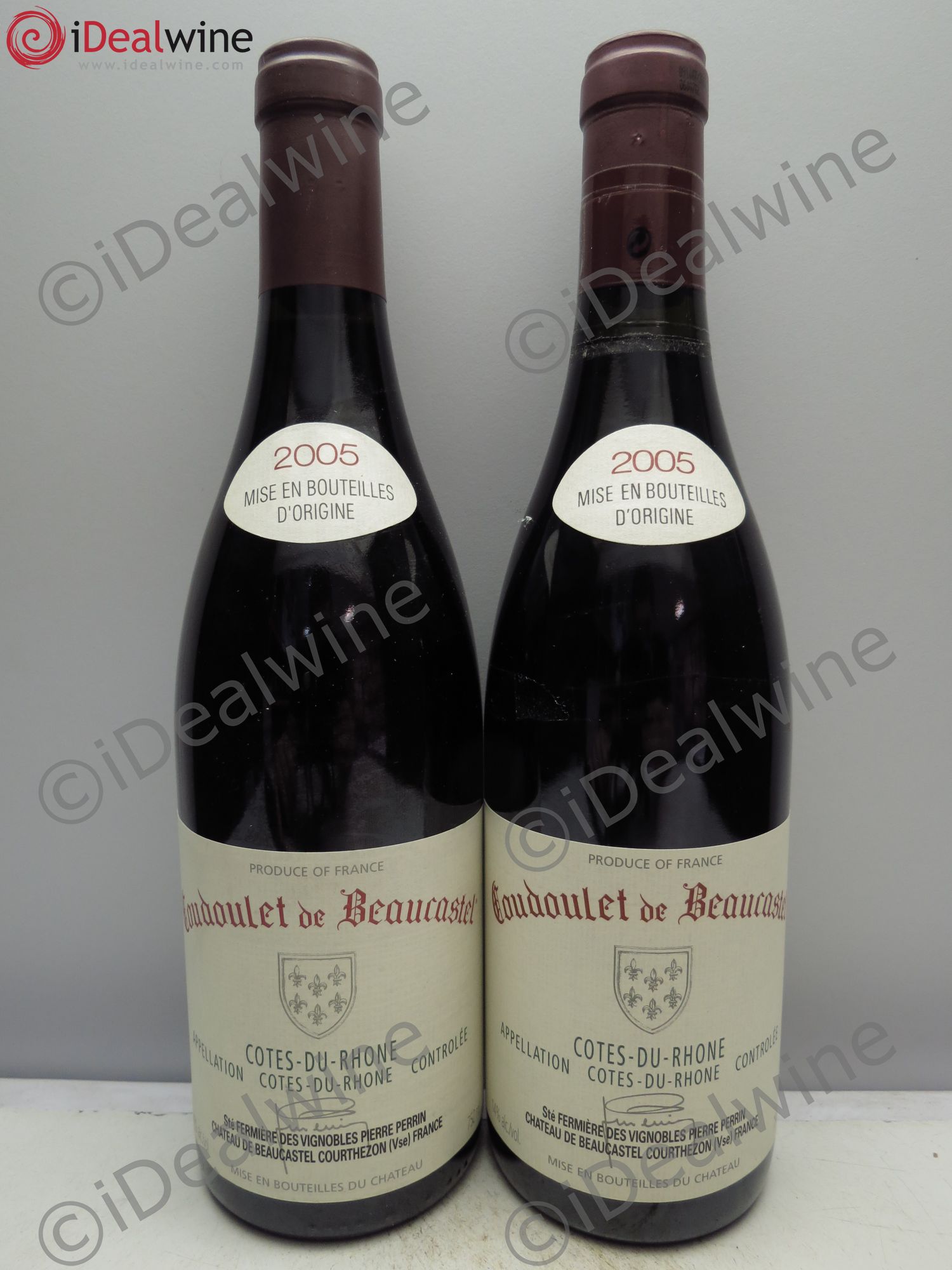Côtes-du-Rhône Coudoulet de Beaucastel Famille Perrin 2005 - Lot de 2 bouteilles - 0
