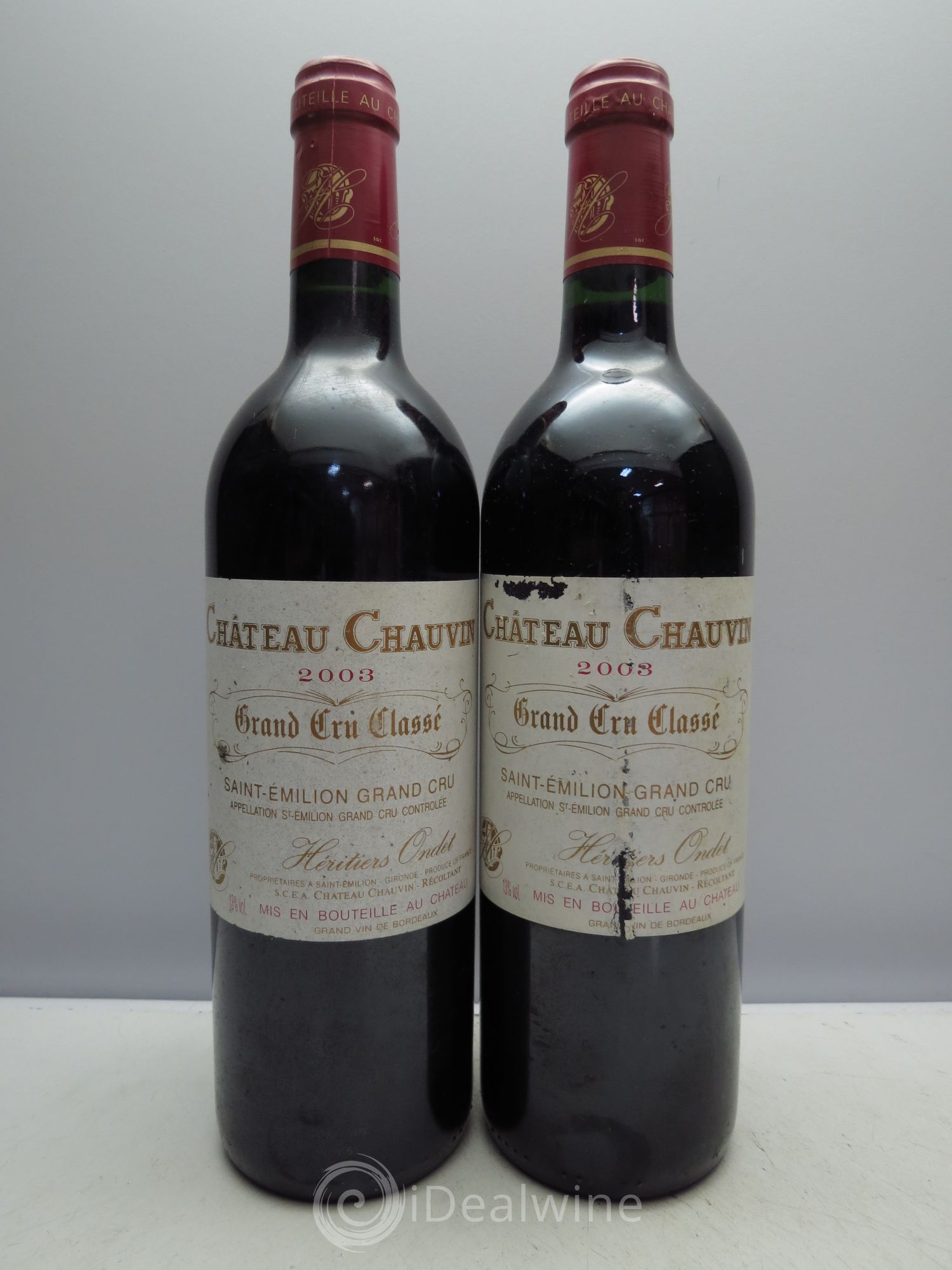 Château Chauvin Grand Cru Classé 2003 - Lot de 2 bouteilles - 0