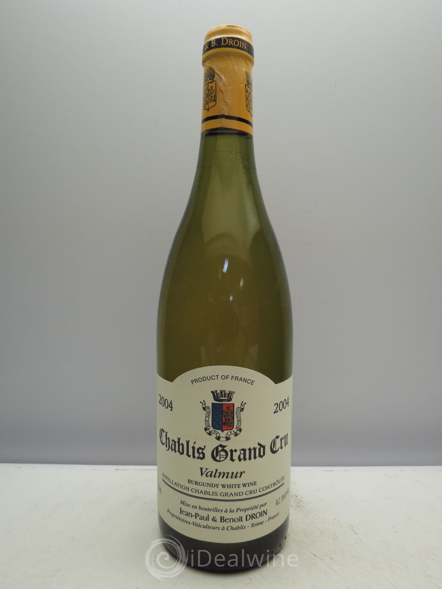 Chablis Grand Cru Valmur Jean-Paul & Benoît Droin (Domaine) (caps.scotchée) 2004 - Lot de 1 bouteille - 0