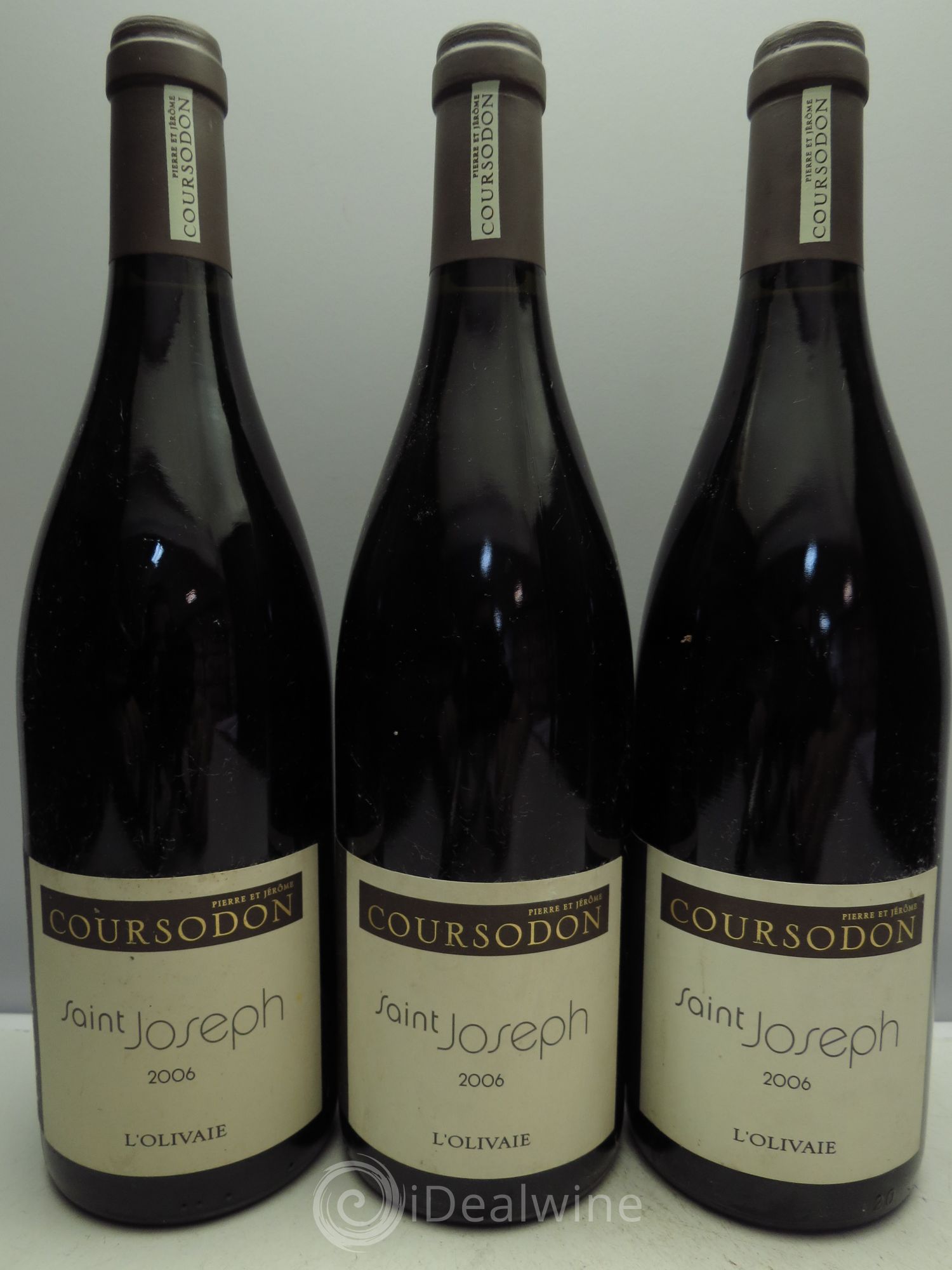 Saint-Joseph L'Olivaie Pierre et Jérôme Coursodon 2006 - Lot de 3 bouteilles - 0