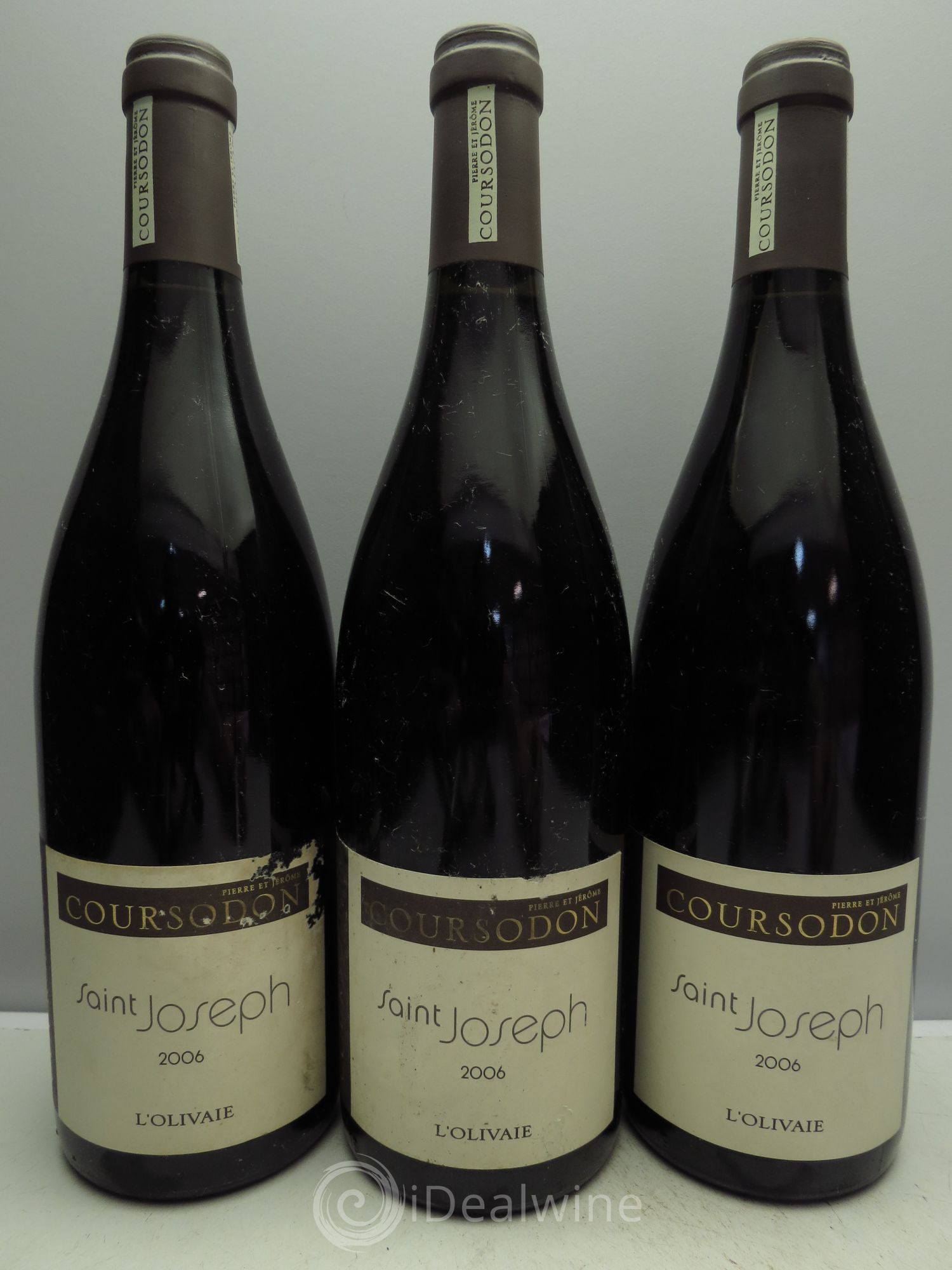 Saint-Joseph L'Olivaie Pierre et Jérôme Coursodon 2006 - Lot de 3 bouteilles - 0