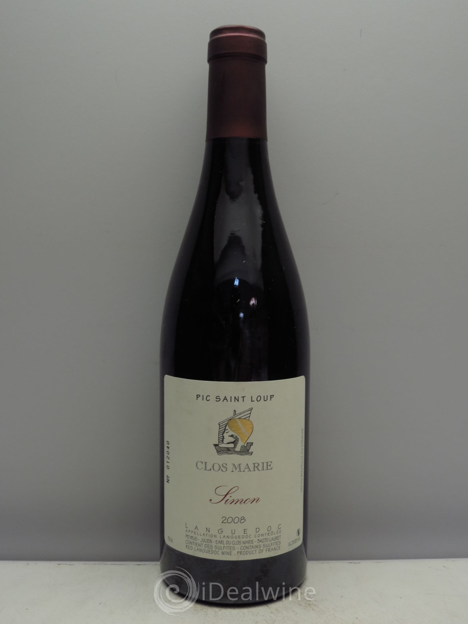 Pic Saint-Loup Clos Marie Cuvée Simon Christophe Peyrus et Françoise Julien 2008 - Lot de 1 bouteille - 0