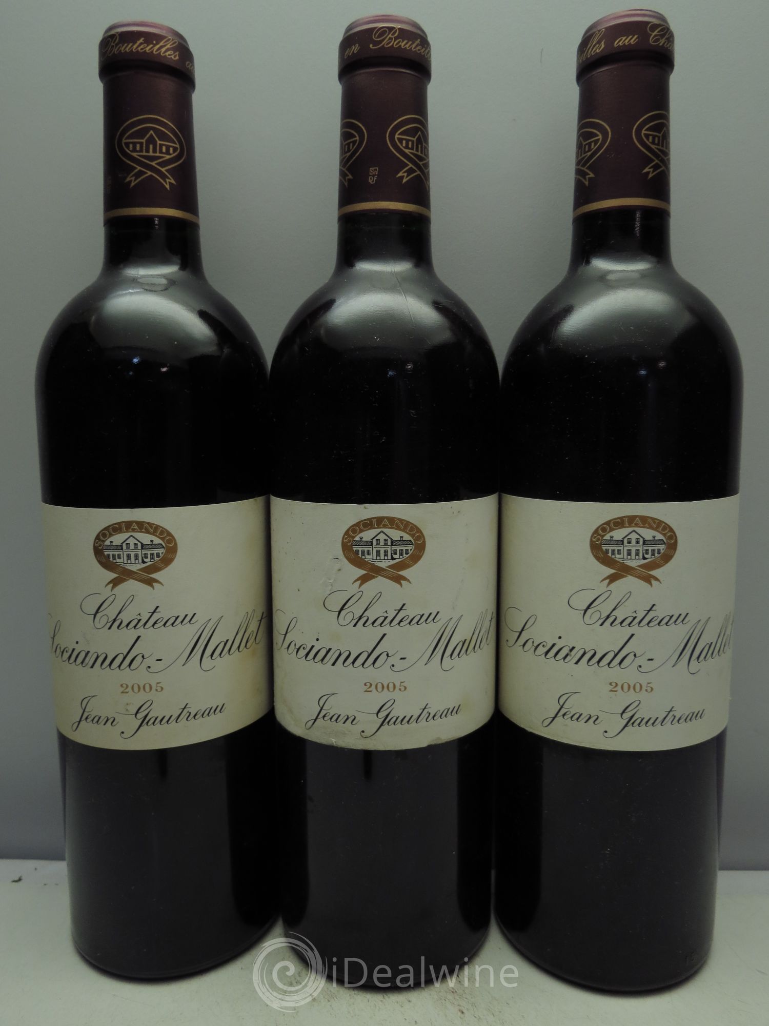 Château Sociando Mallet 2005 - Lot de 3 bouteilles - 0