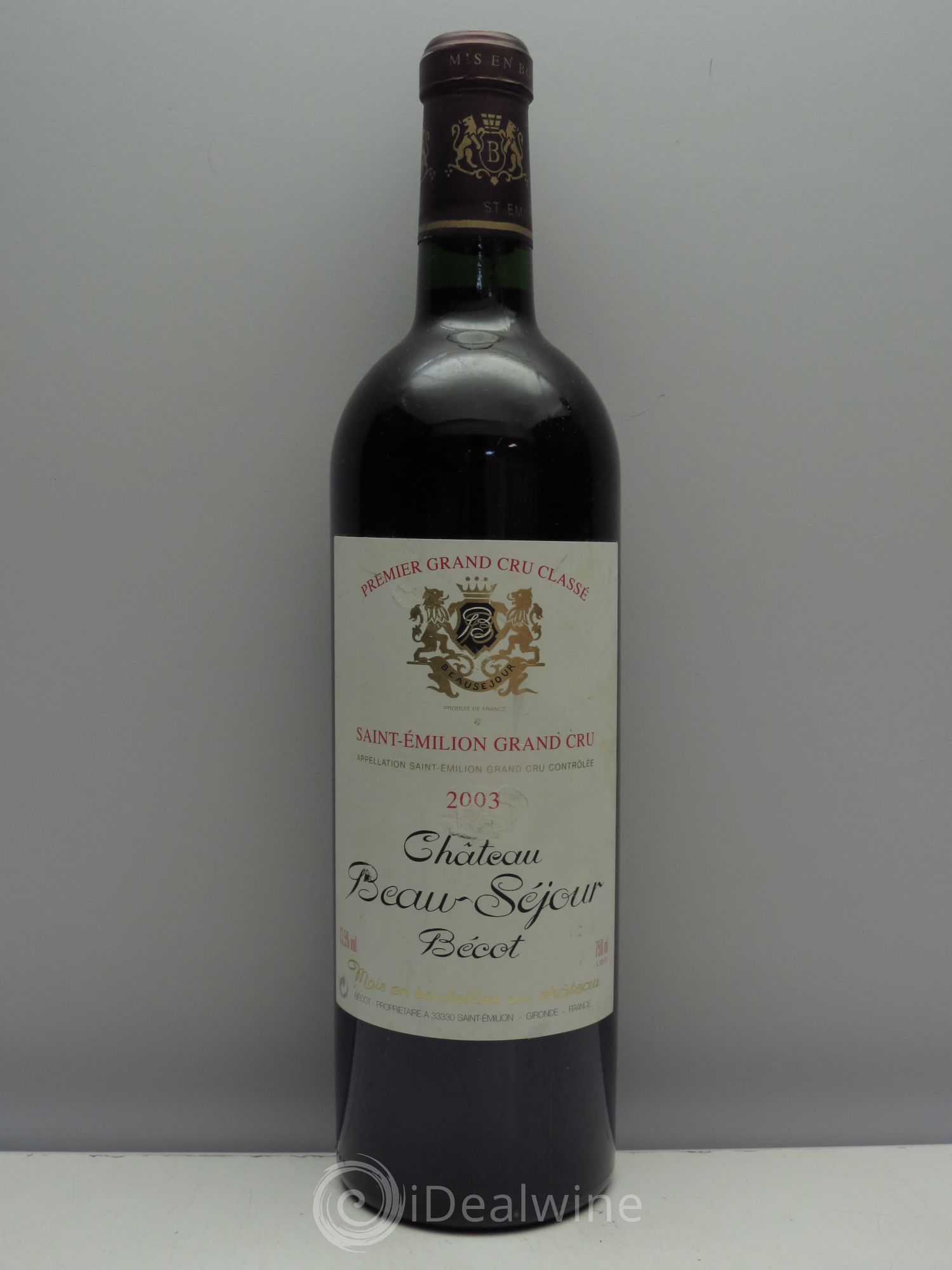 Château Beau-Séjour Bécot 1er Grand Cru Classé B 2003 - Lot de 1 bouteille - 0