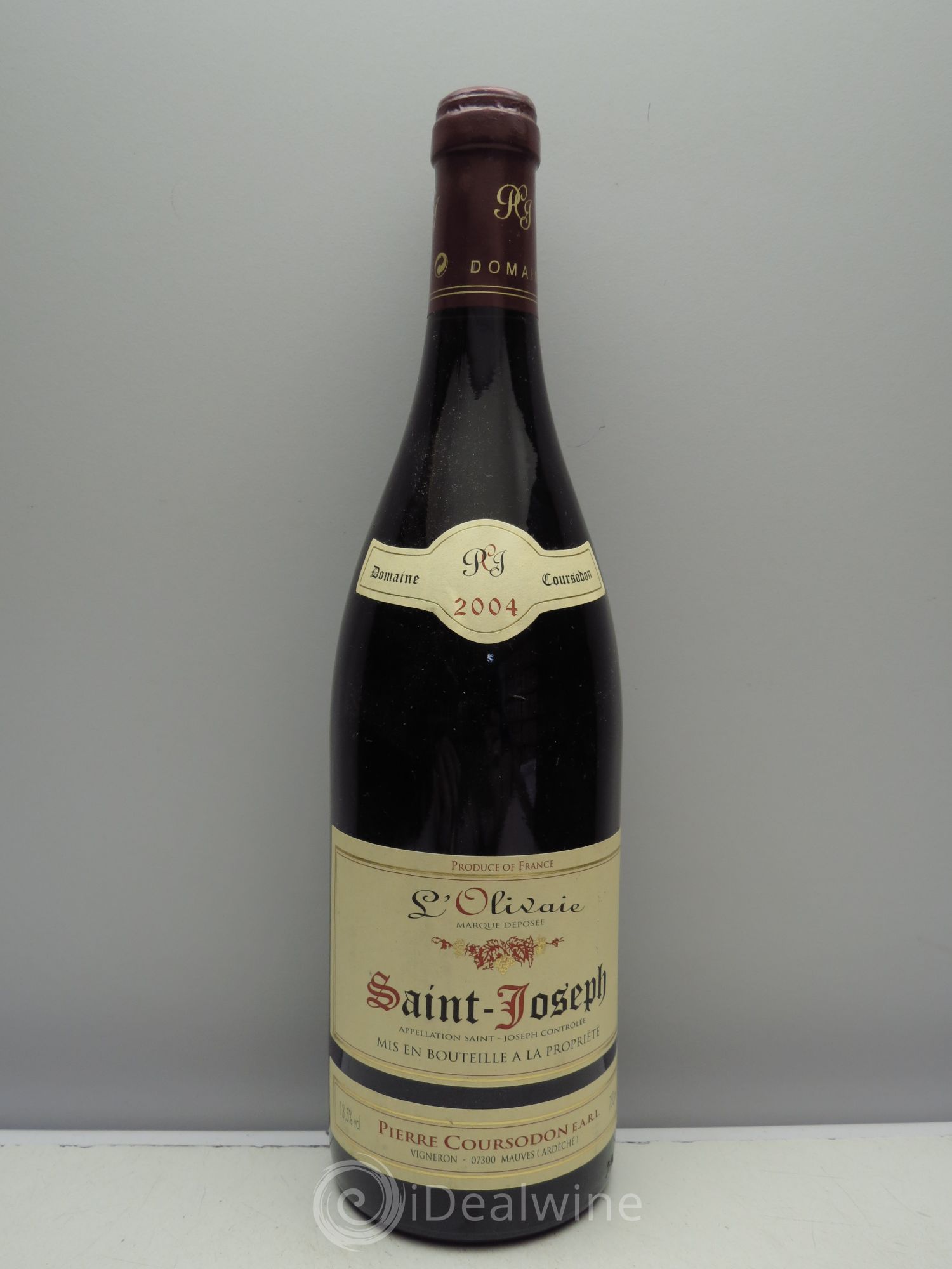 Saint-Joseph L'Olivaie Pierre et Jérôme Coursodon 2004 - Lot de 1 bouteille - 0