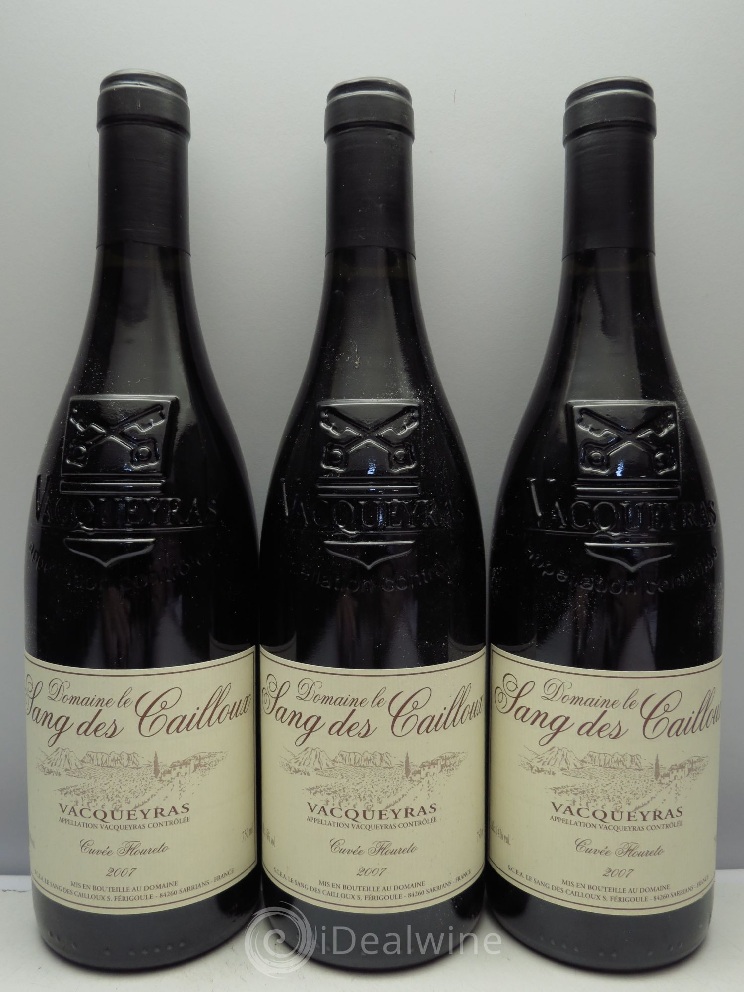 Vacqueyras Cuvée Floureto Domaine le Sang des Cailloux 2007 - Posten von 3 Flaschen - 0