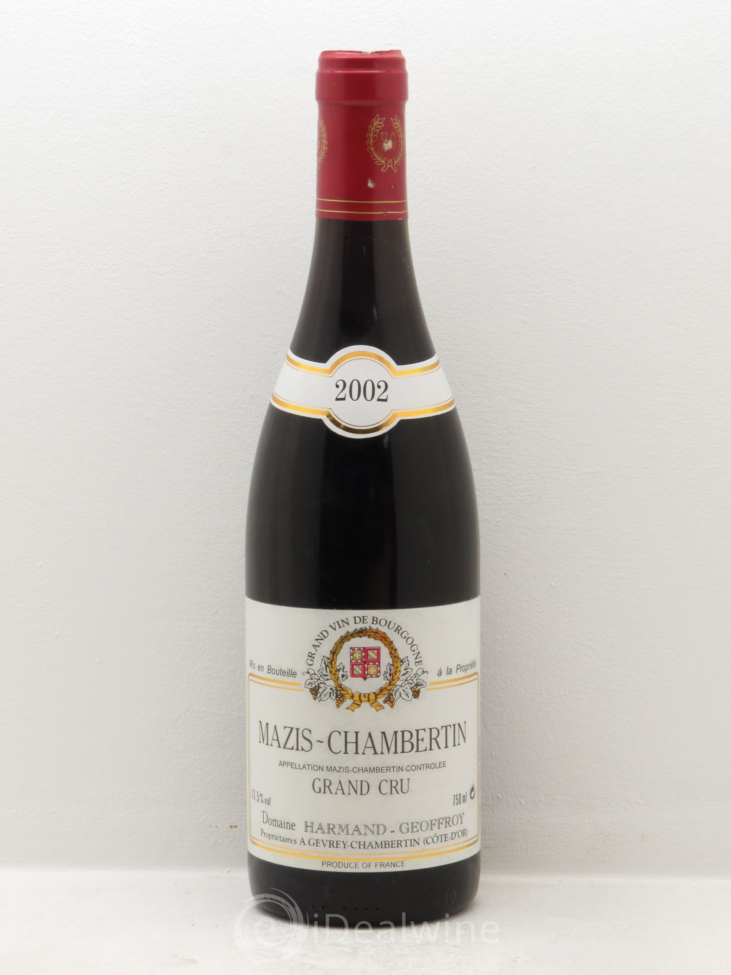 Mazis-Chambertin Grand Cru Domaine Harmand Geoffroy 2002 - Lot de 1 bouteille - 0