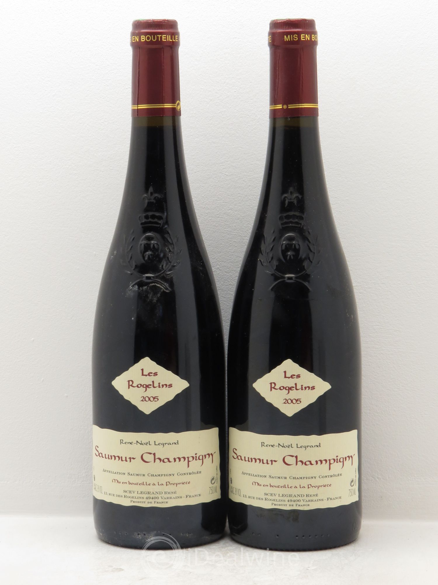 Saumur-Champigny Les Rogelins Clotilde Legrand (anciennement René-Noël Legrand) 2005 - Lot de 2 bouteilles - 0