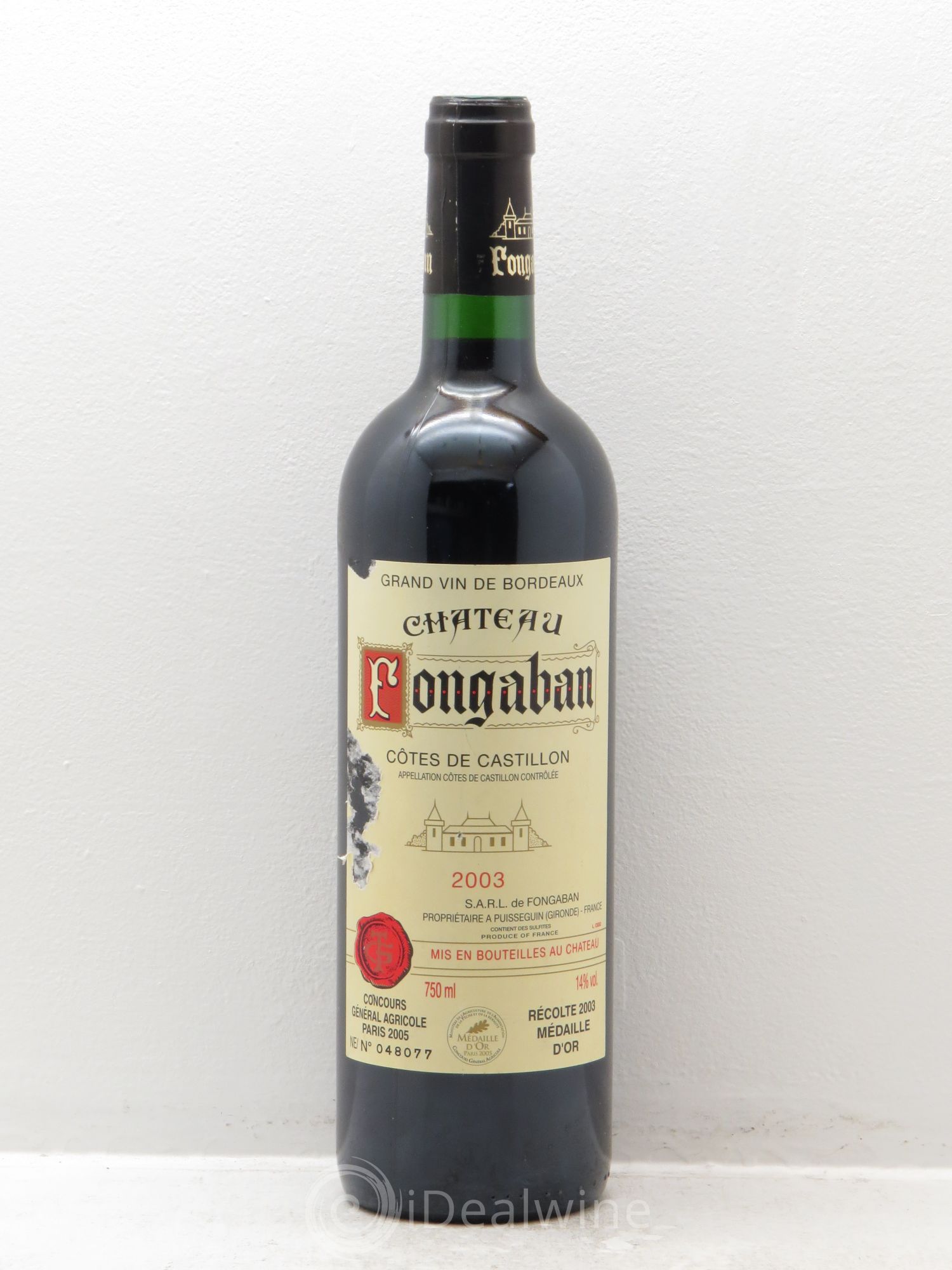 Bordeaux Fongaban .Côtes de Castillon (sans prix de réserve) 2003 - Posten von 1 Flasche - 0