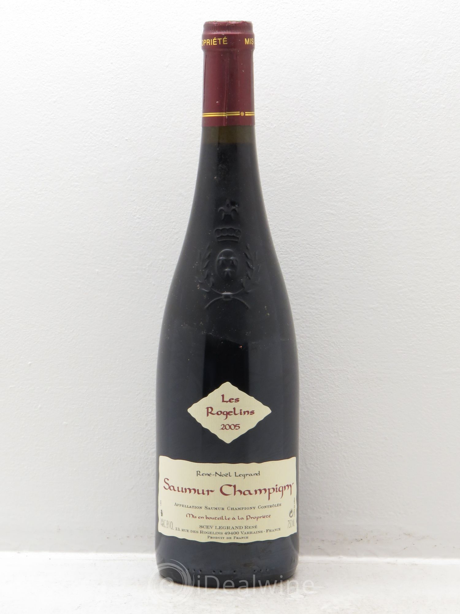 Saumur-Champigny Les Rogelins Clotilde Legrand (anciennement René-Noël Legrand) 2005 - Lot de 1 bouteille - 0