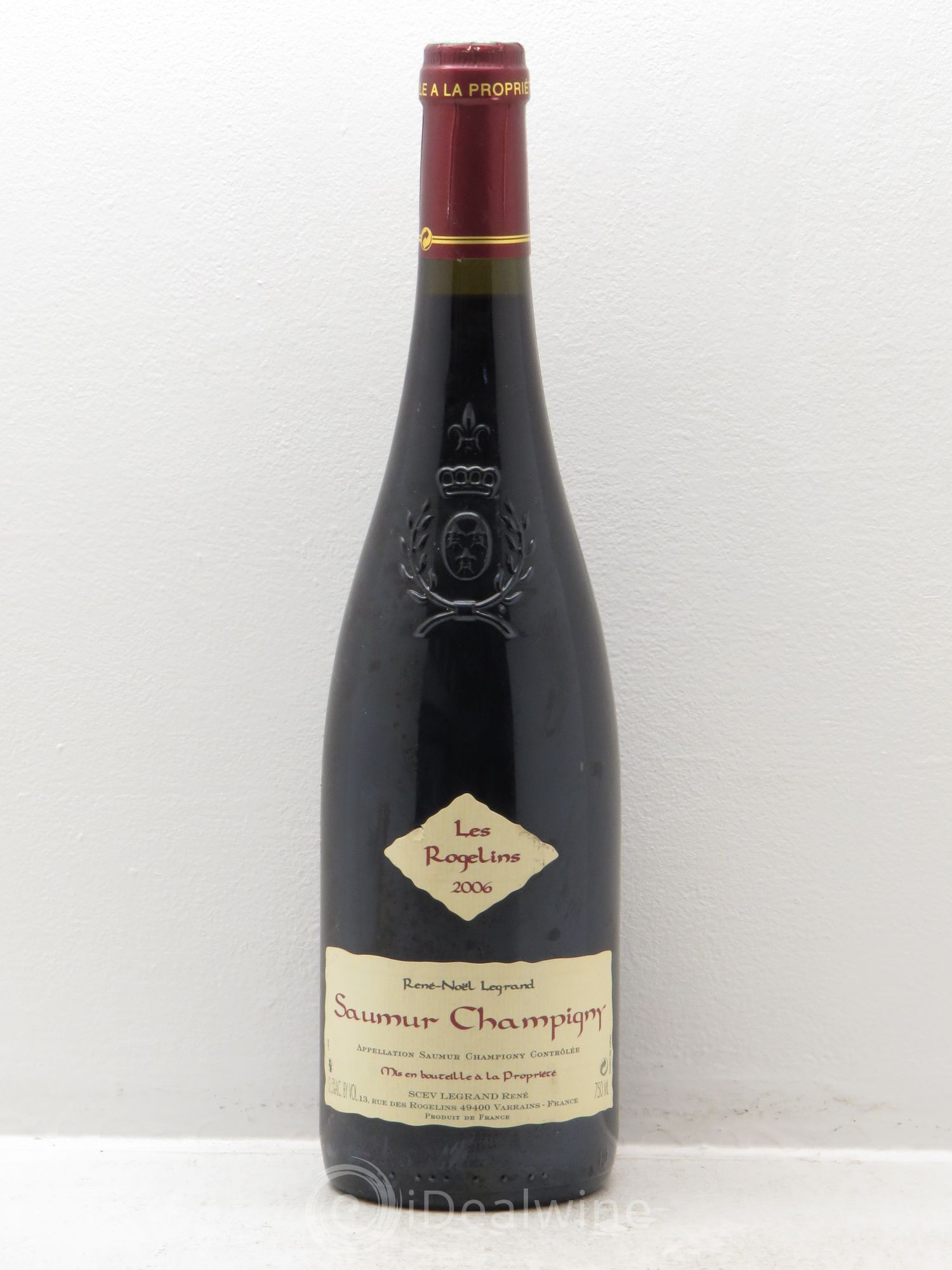 Saumur-Champigny Les Rogelins Clotilde Legrand (anciennement René-Noël Legrand) 2006 - Lot de 1 bouteille - 0