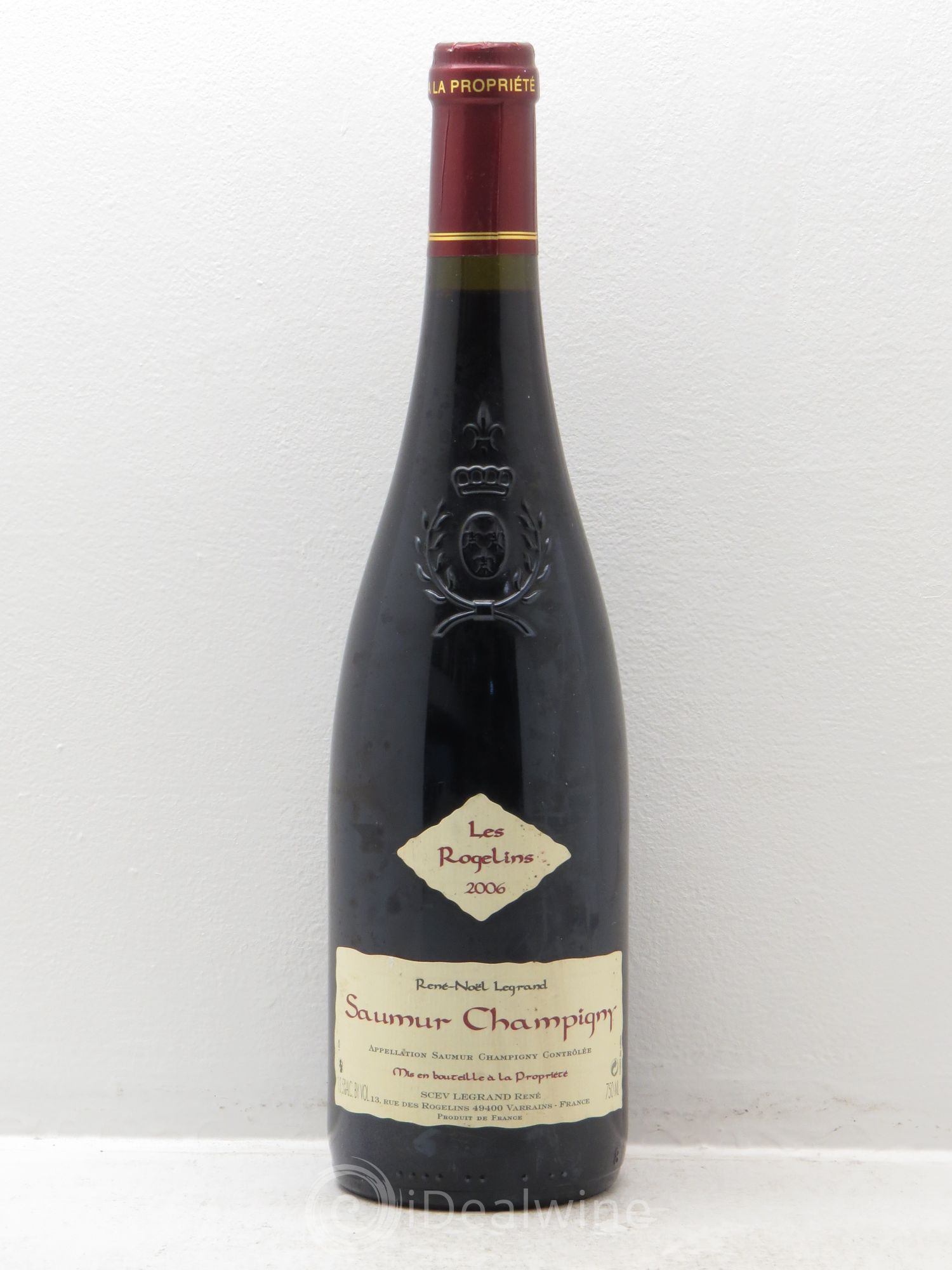 Saumur-Champigny Les Rogelins Clotilde Legrand (anciennement René-Noël Legrand) 2006 - Lot de 1 bouteille - 0