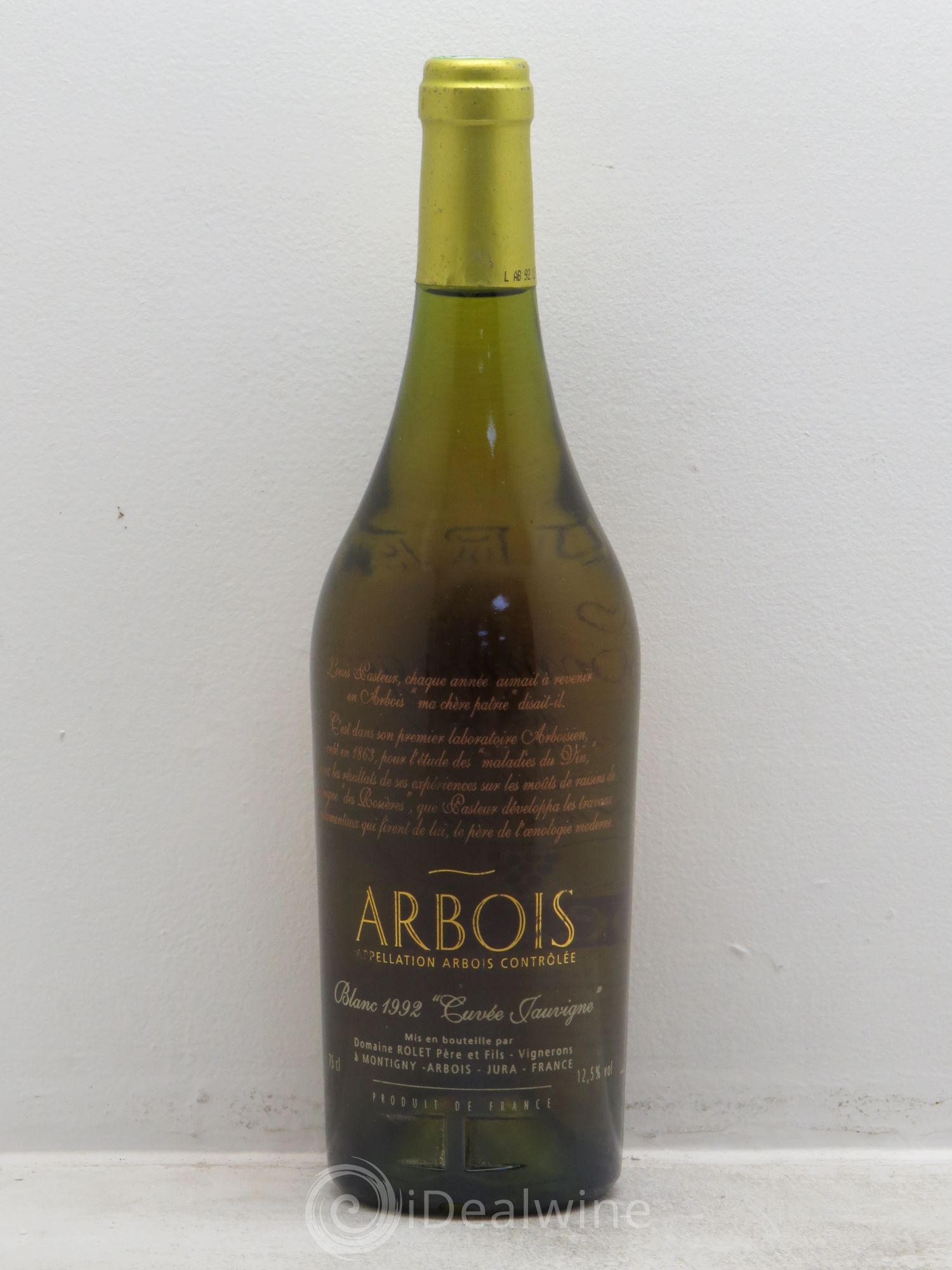 Arbois Rolet spécial cuvée Sauvigne Hommage à Pasteur 1992 - Posten von 1 Flasche - 0
