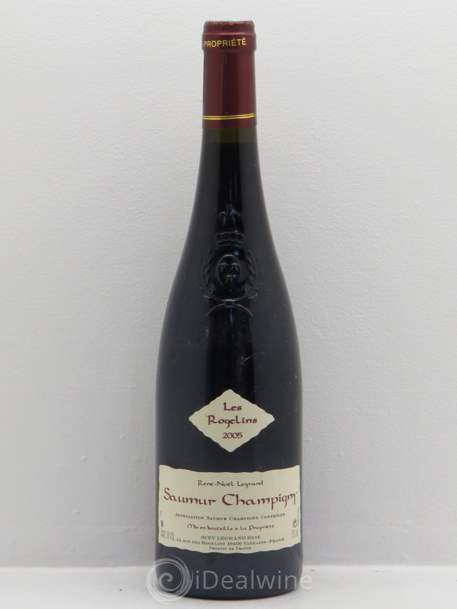 Saumur-Champigny Les Rogelins Clotilde Legrand (anciennement René-Noël Legrand) 2005 - Lot de 1 bouteille - 0
