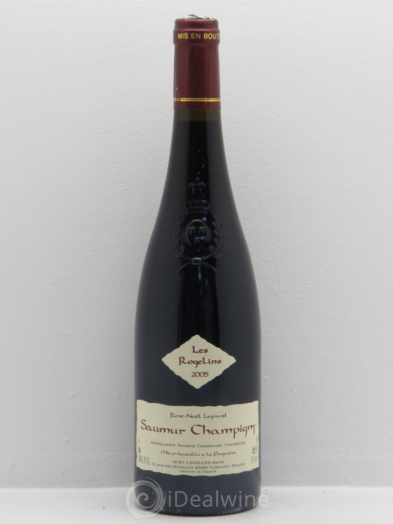 Saumur-Champigny Les Rogelins Clotilde Legrand (anciennement René-Noël Legrand) 2005 - Lot de 1 bouteille - 0