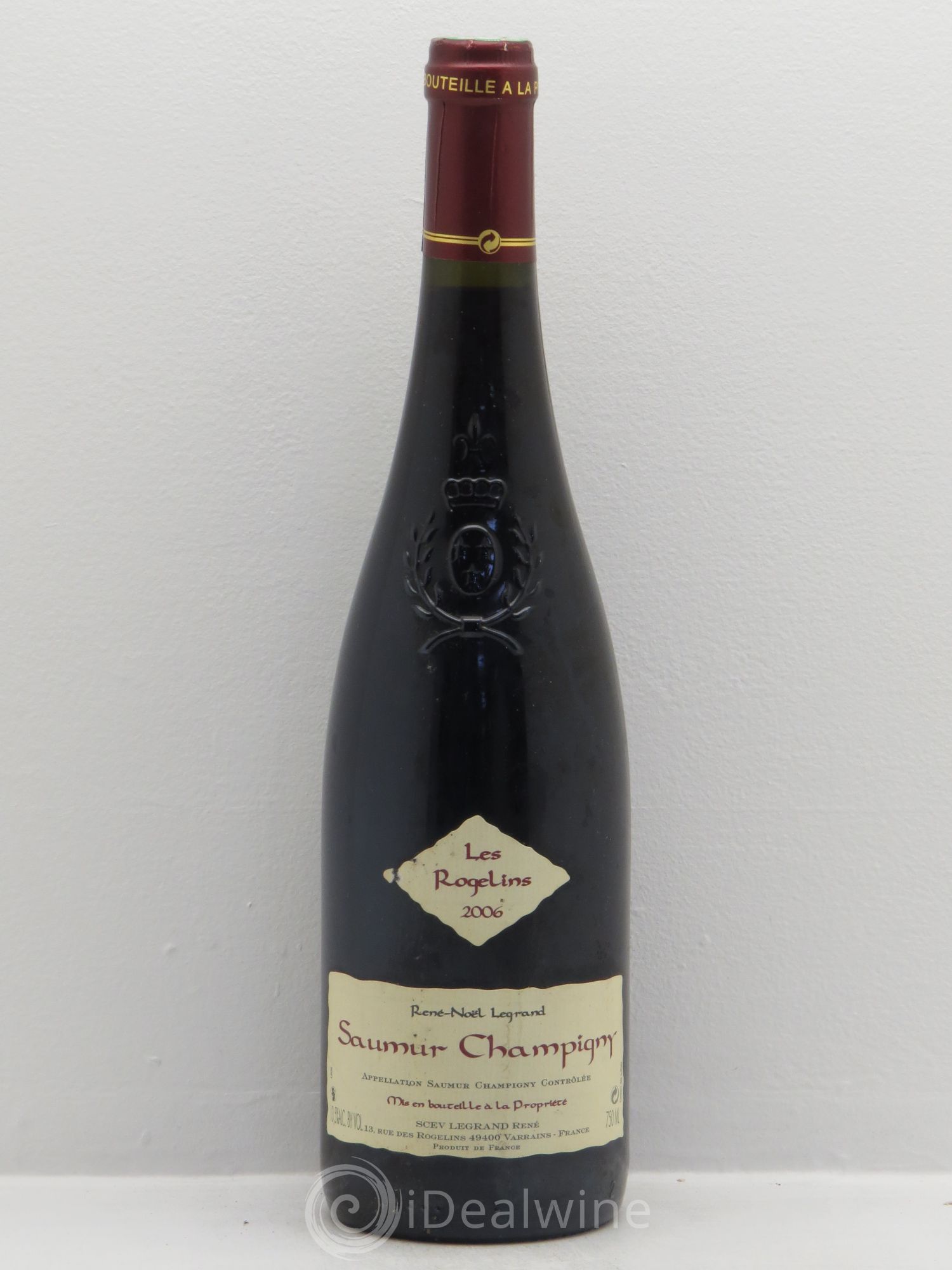Saumur-Champigny Les Rogelins Clotilde Legrand (anciennement René-Noël Legrand) 2006 - Lot de 1 bouteille - 0