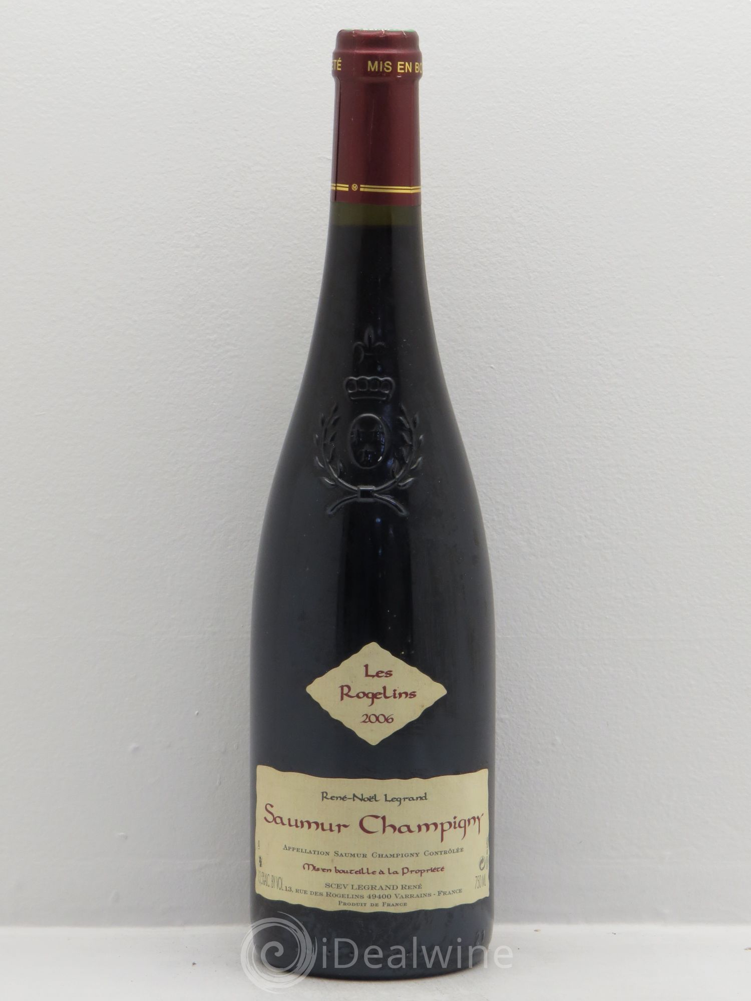 Saumur-Champigny Les Rogelins Clotilde Legrand (anciennement René-Noël Legrand) 2006 - Lot de 1 bouteille - 0