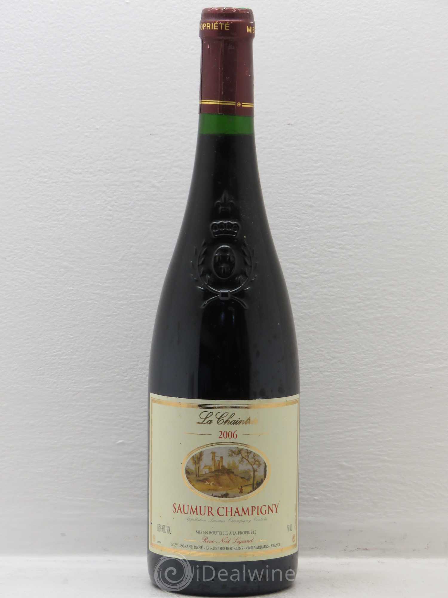Saumur-Champigny La Chaintrée Clotilde Legrand (anciennement René-Noël Legrand) 2006 - Lot de 1 bouteille - 0