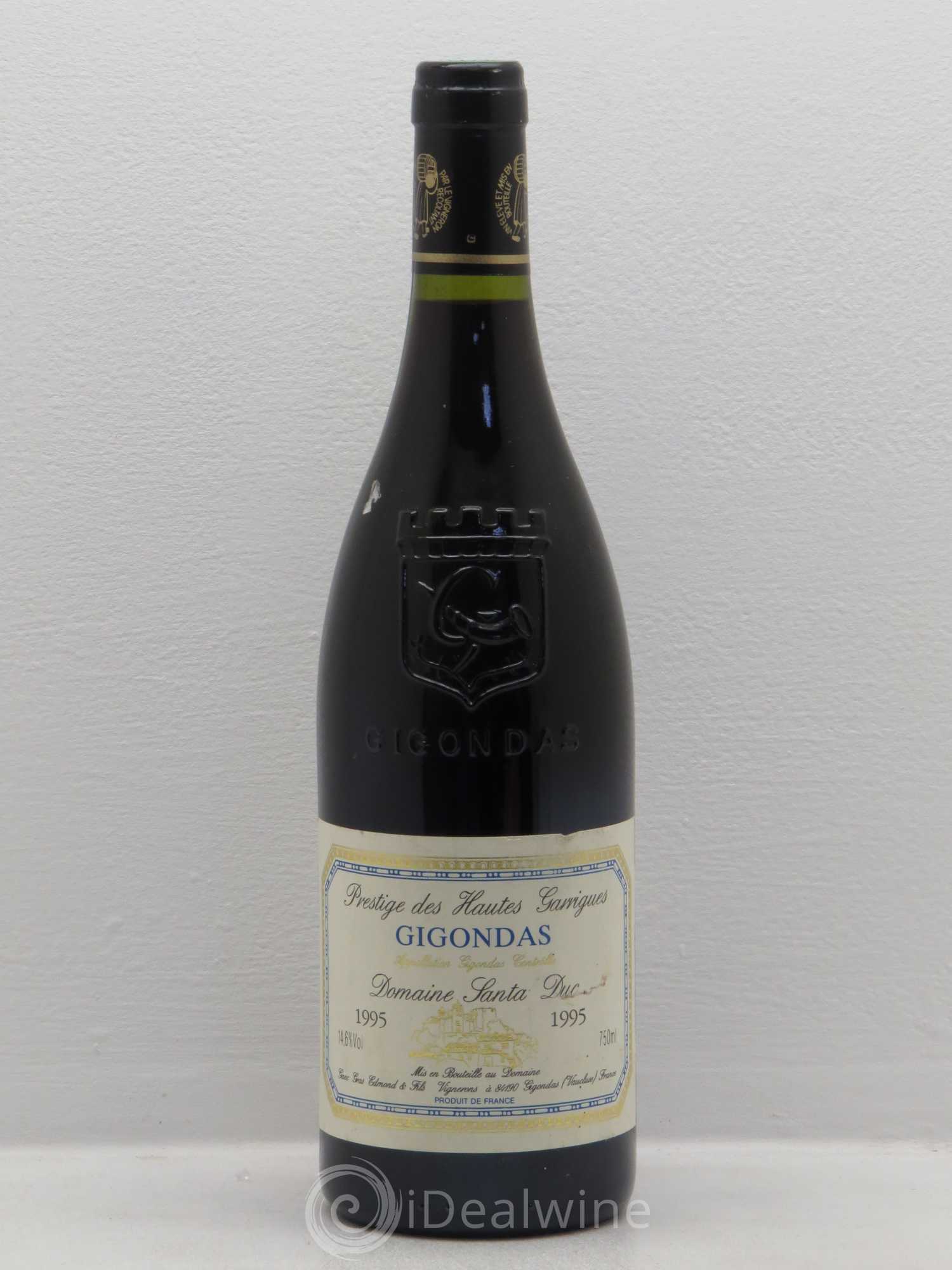 Gigondas Santa Duc (Domaine) Hautes Garrigues Famille Gras 1995 - Lot de 1 bouteille - 0
