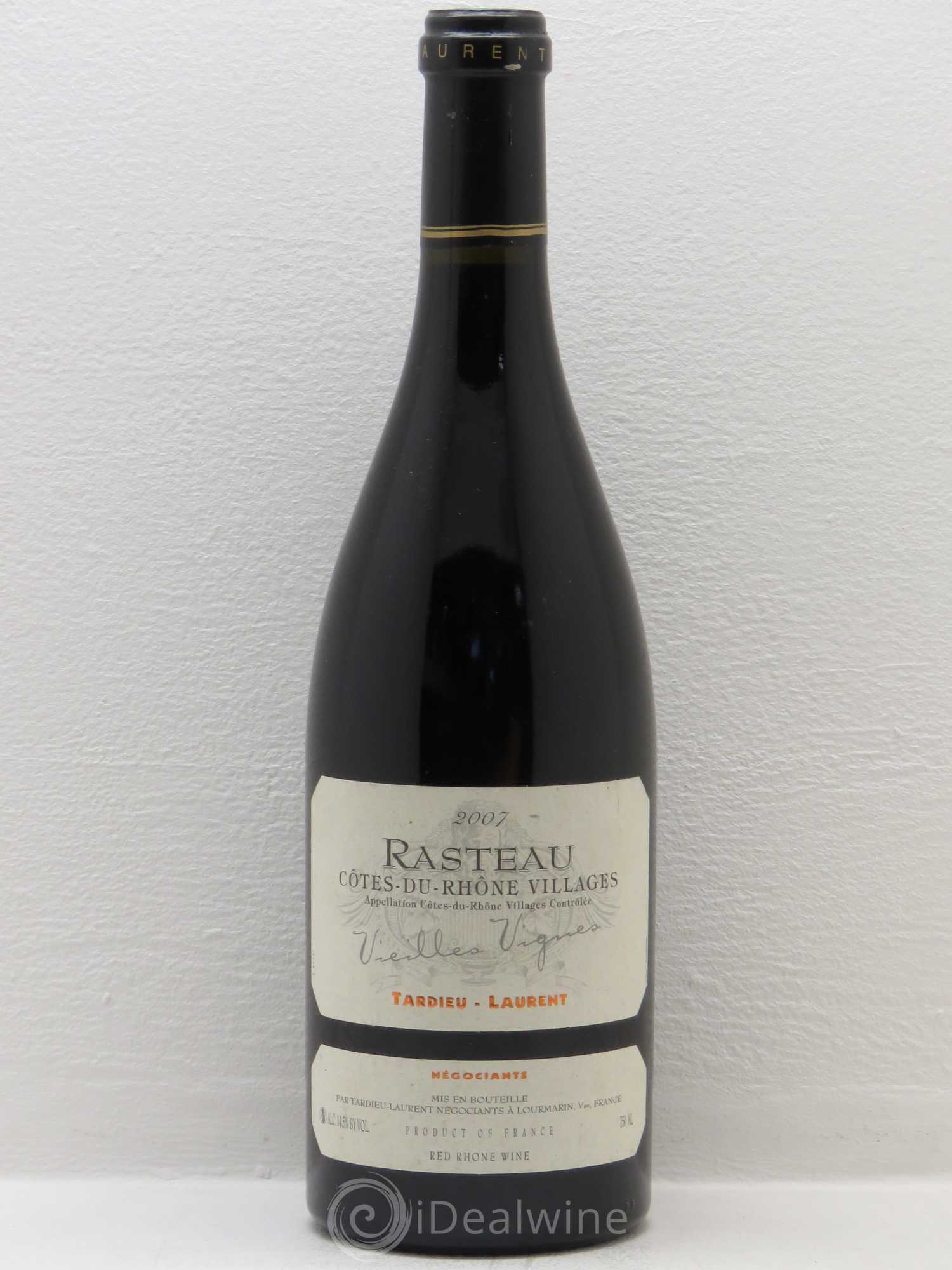 Rasteau Vieilles Vignes Tardieu-Laurent 2007 - Lot de 1 bouteille - 0
