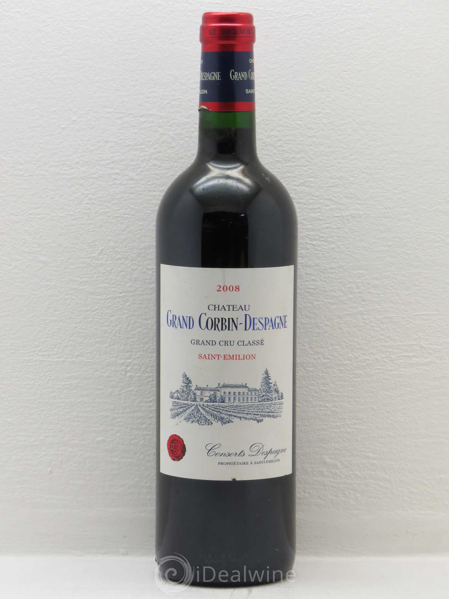 Château Grand Corbin Despagne Grand Cru Classé 2008 - Lot de 1 bouteille - 0