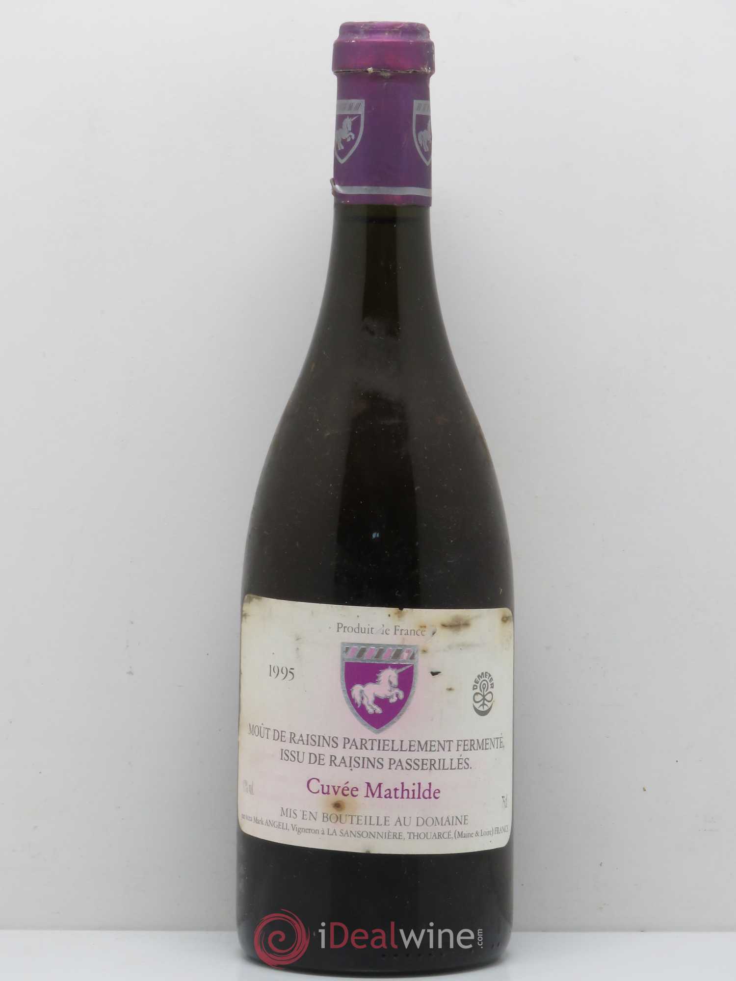 Anjou Mout de raisins Partiellement Fermanté issu de Raisins Passerillés Cuvée Mathilde Mark Angeli Ferme de la Sansonnière 1995 - Posten von 1 Flasche - 0