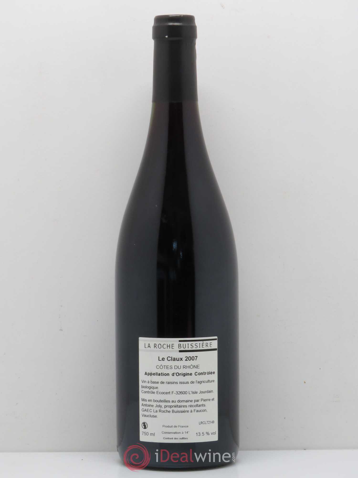 Côtes-du-Rhône Le Claux La Roche Buissière (Domaine)  (no reserve) 2007 - Lot of 1 bottle - 1