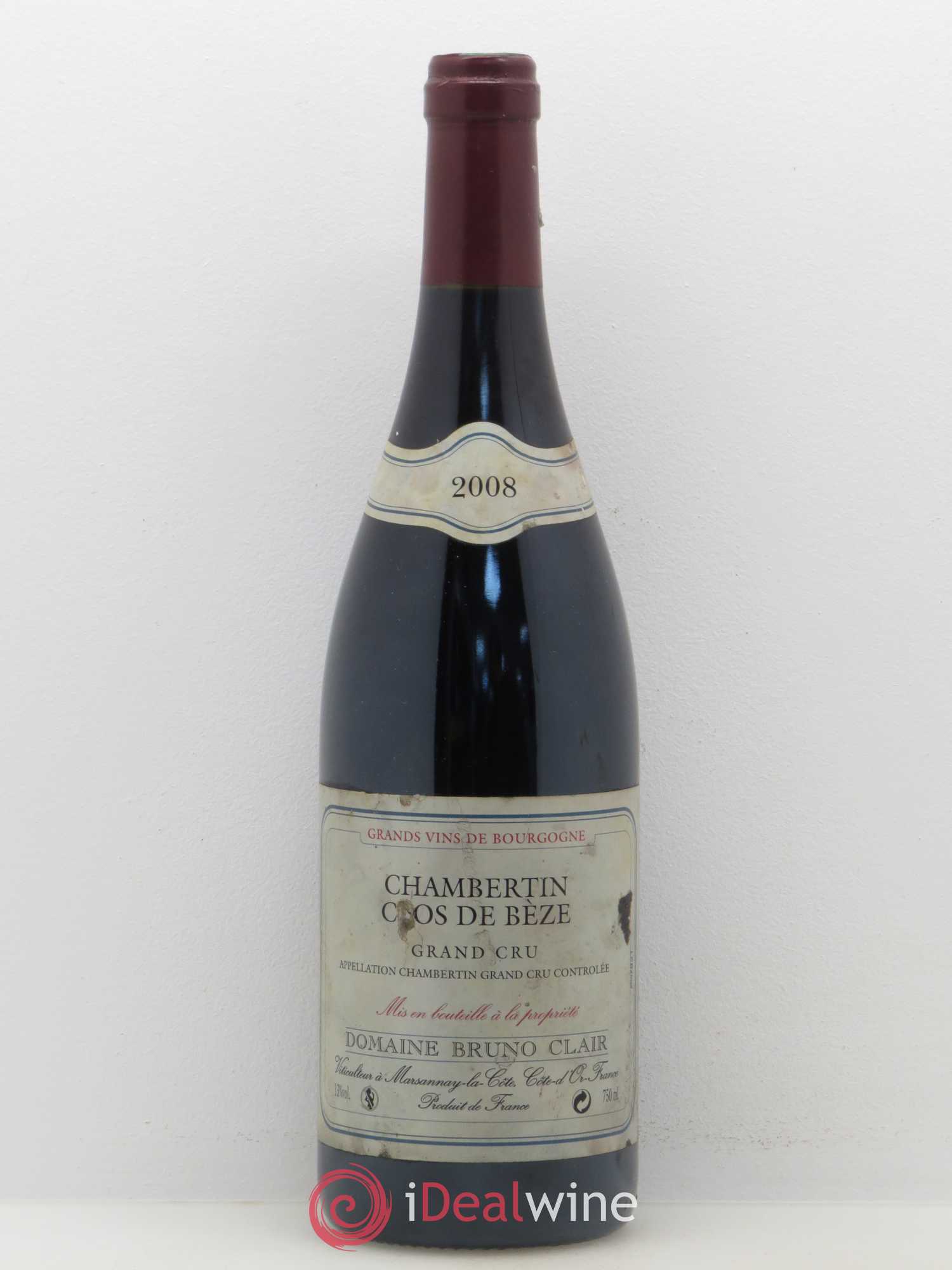 Chambertin Clos de Bèze Grand Cru Bruno Clair (Domaine) 2008 - Lot de 1 bouteille - 0