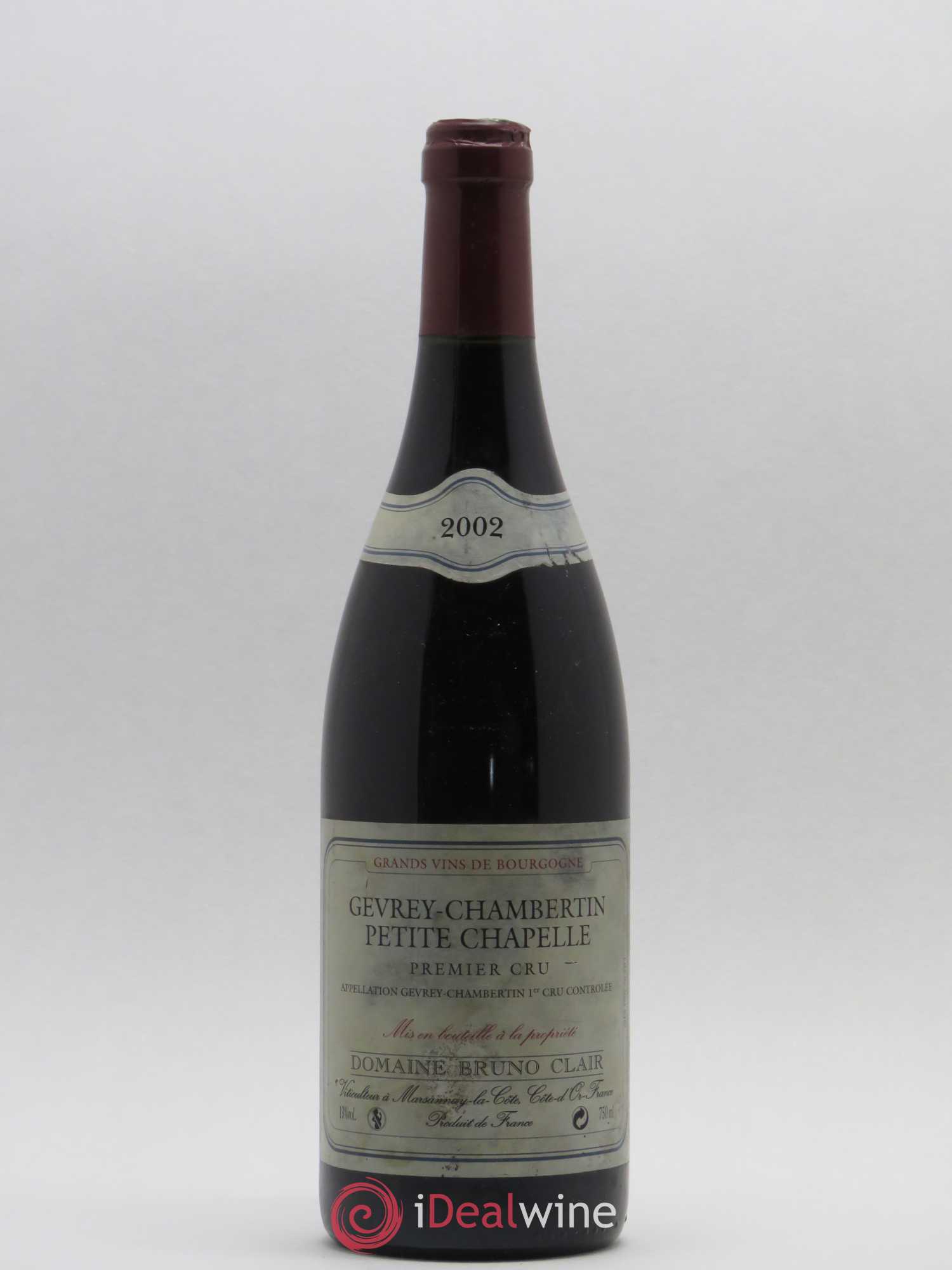 Gevrey-Chambertin 1er Cru Petite Chapelle Bruno Clair (Domaine) 2002 - Lot de 1 bouteille - 0
