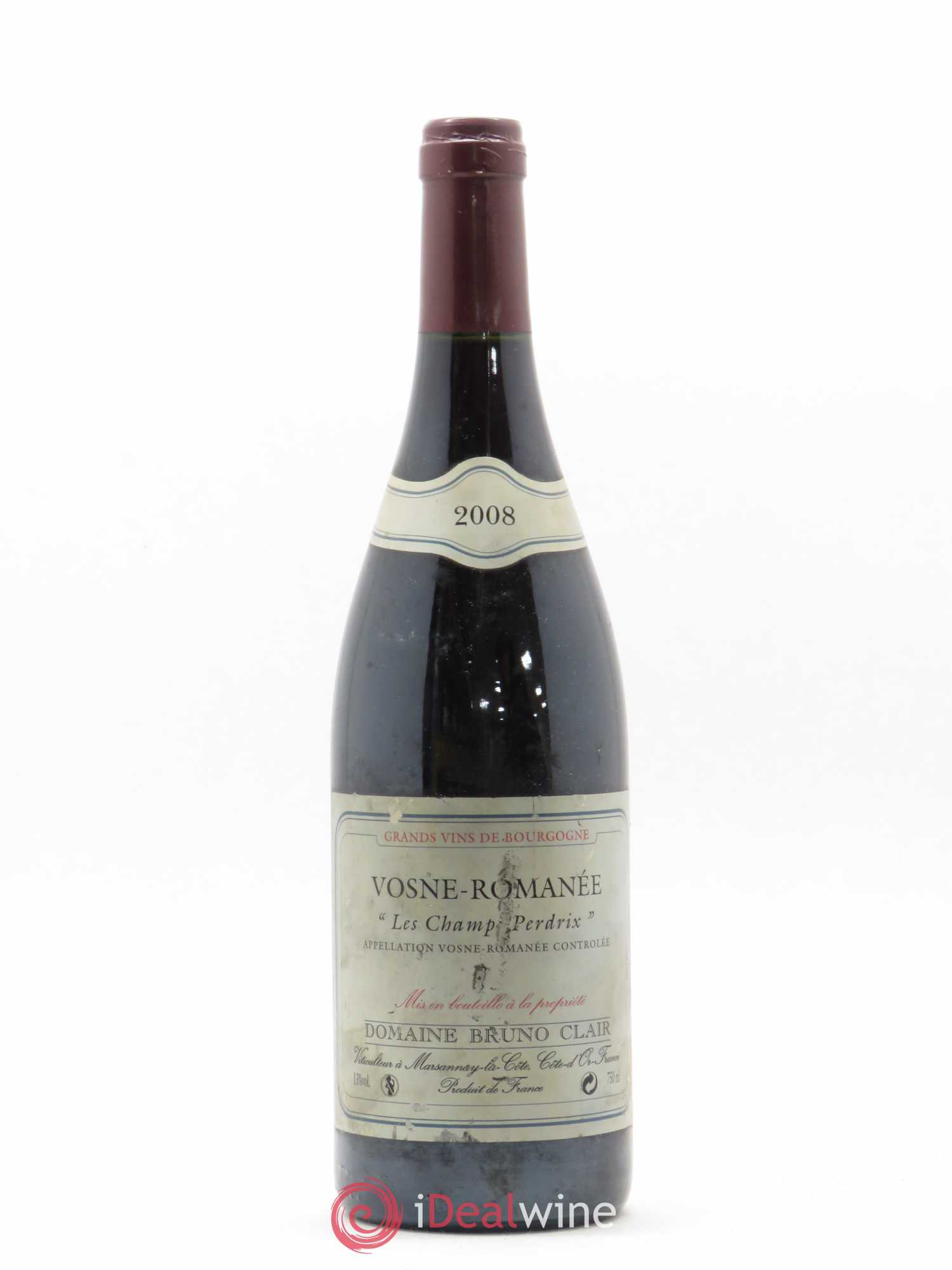 Vosne-Romanée Les Champs Perdrix Bruno Clair (Domaine) 2008 - Lot de 1 bouteille - 0