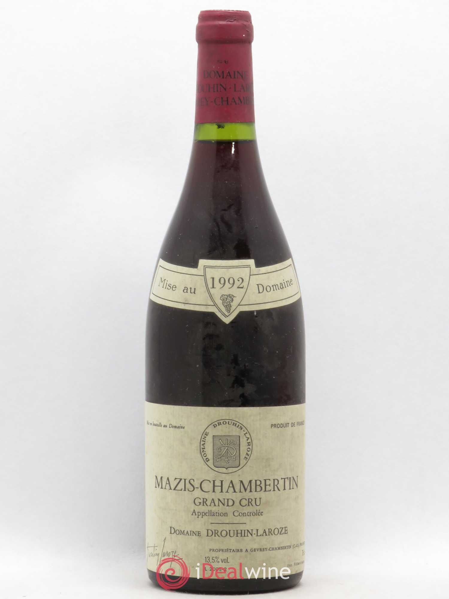 Mazis-Chambertin Grand Cru Drouhin Laroze 1992 - Lot de 1 bouteille - 0