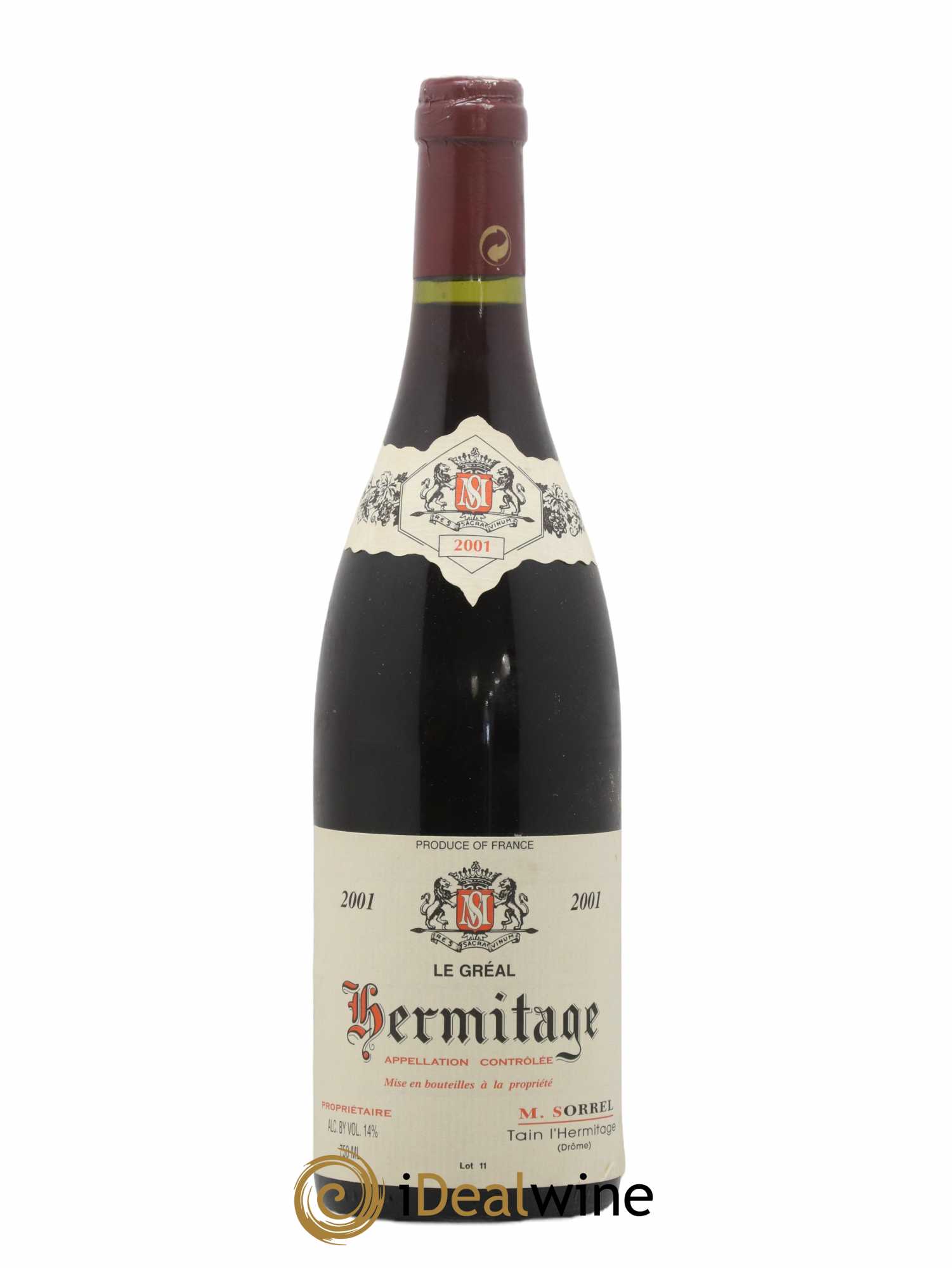 Hermitage Le Gréal Marc Sorrel 2001 - Lot de 1 bouteille - 0