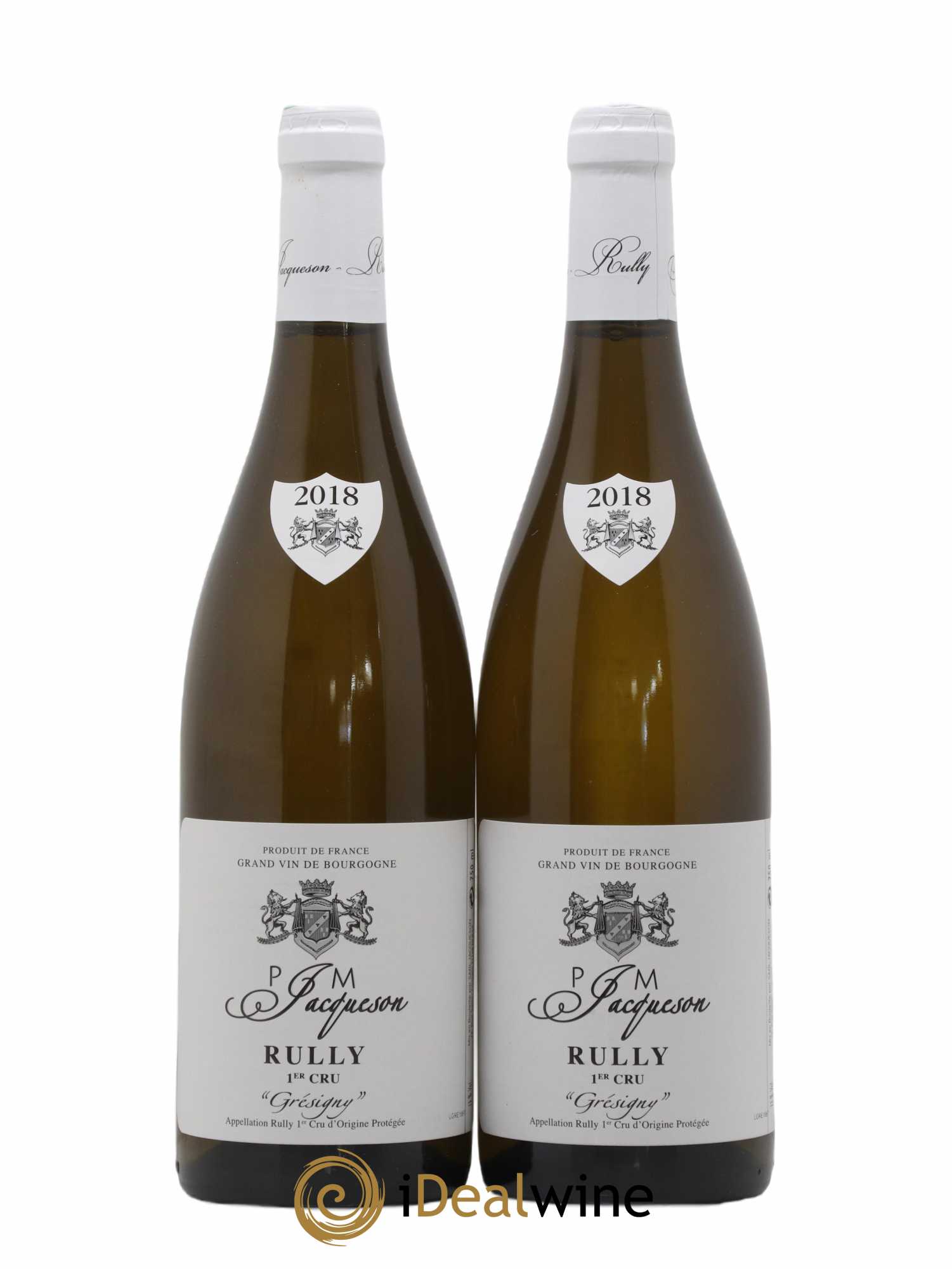 Rully 1er Cru Grésigny Paul & Marie Jacqueson 2018 - Lot de 2 bouteilles - 0