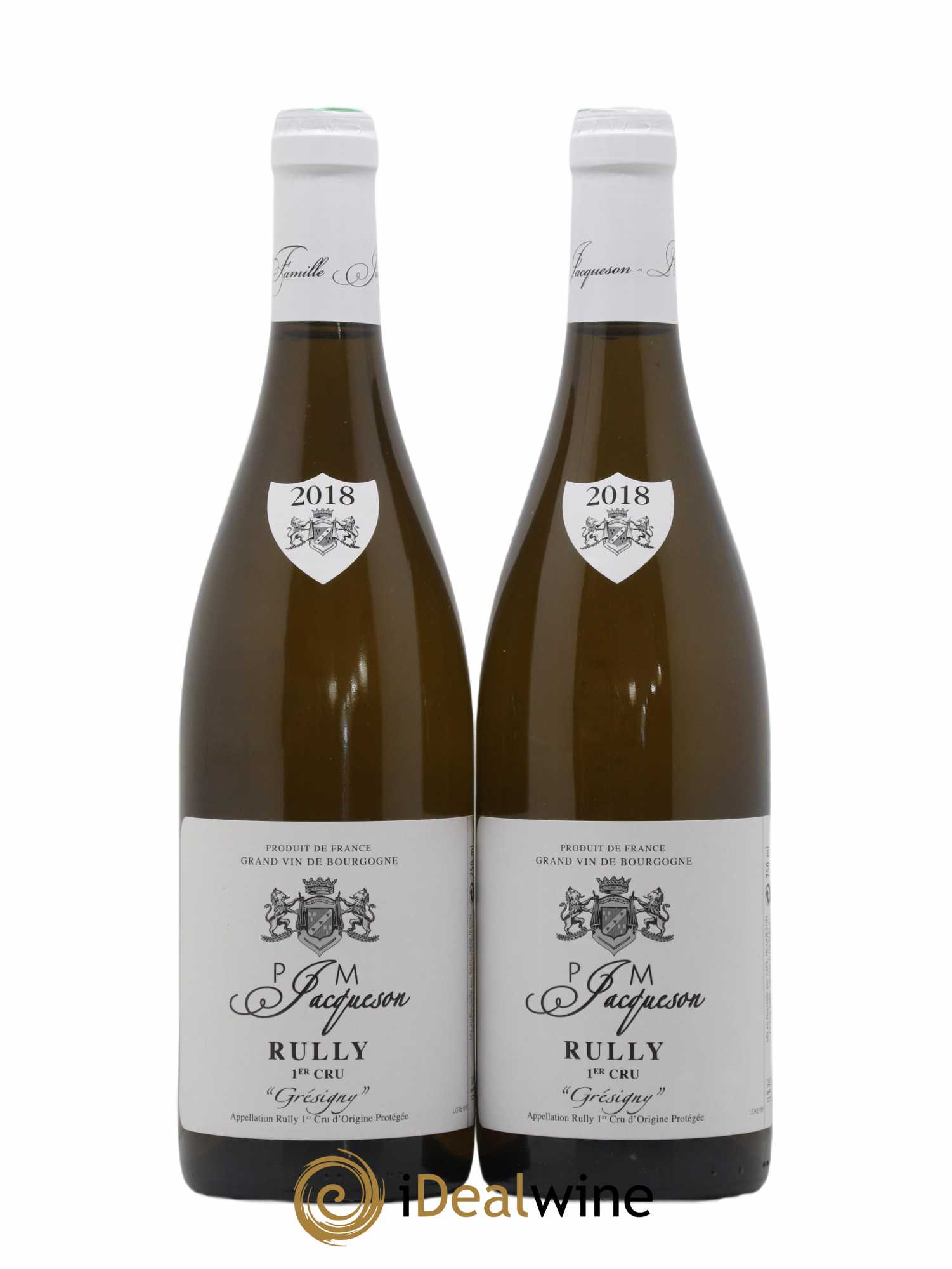 Rully 1er Cru Grésigny Paul & Marie Jacqueson 2018 - Lot de 2 bouteilles - 0