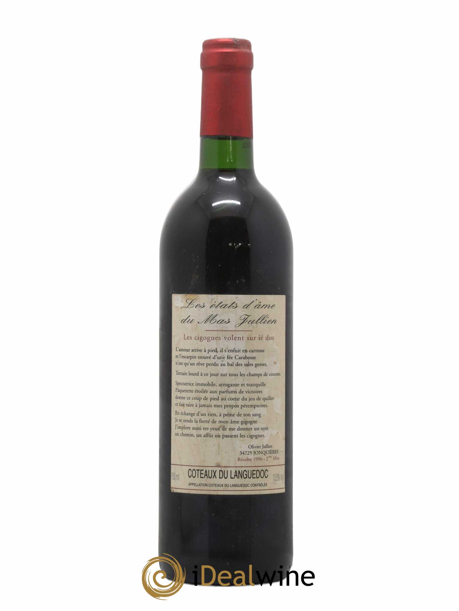 Terrasses du Larzac Mas Jullien Les Etats d'Ame du Mas Jullien Olivier Jullien 1996 - Lot de 1 bouteille - 0
