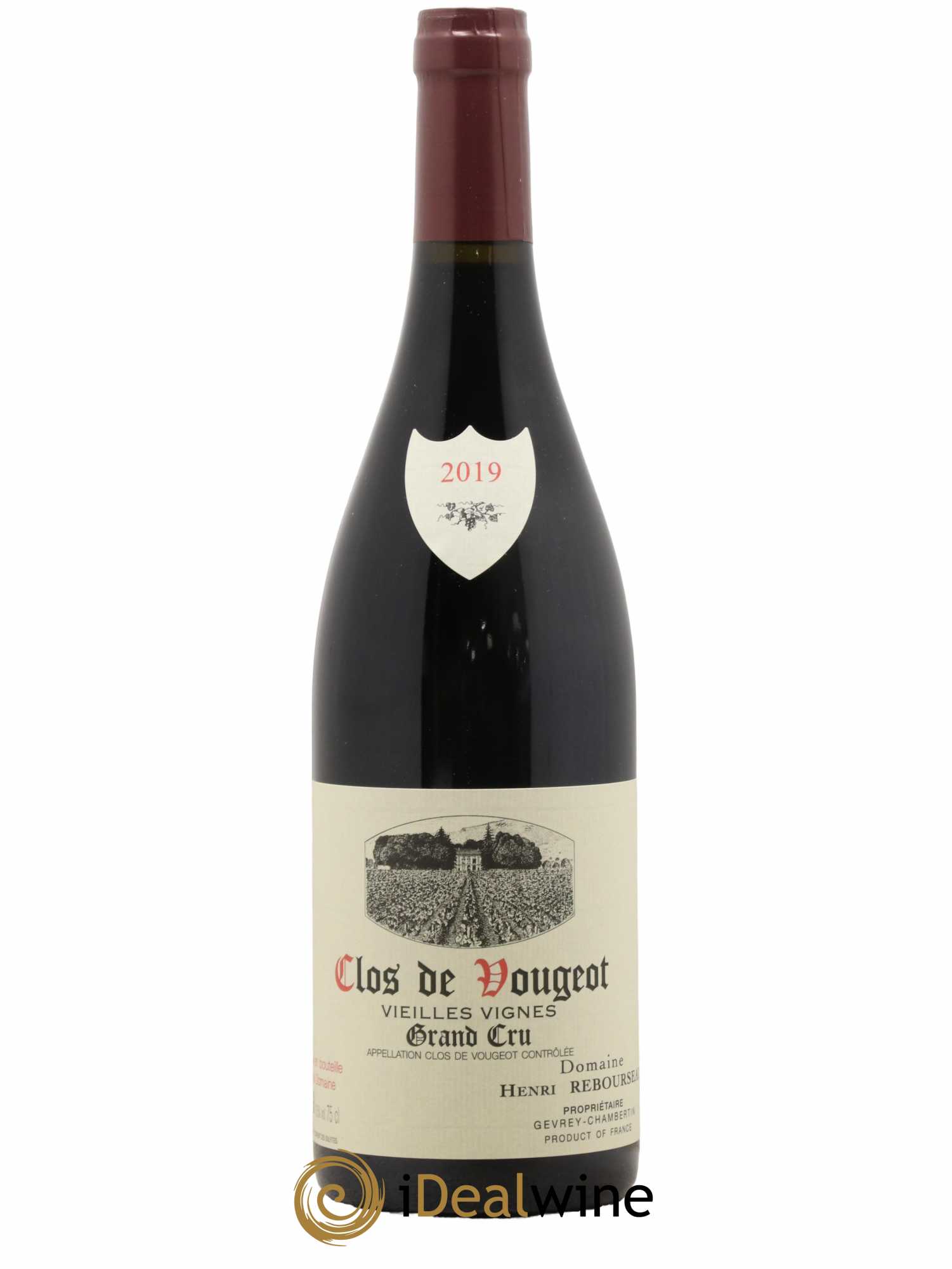 Clos de Vougeot Grand Cru Vieilles Vignes Henri Rebourseau 2019 - Lot de 1 bouteille - 1
