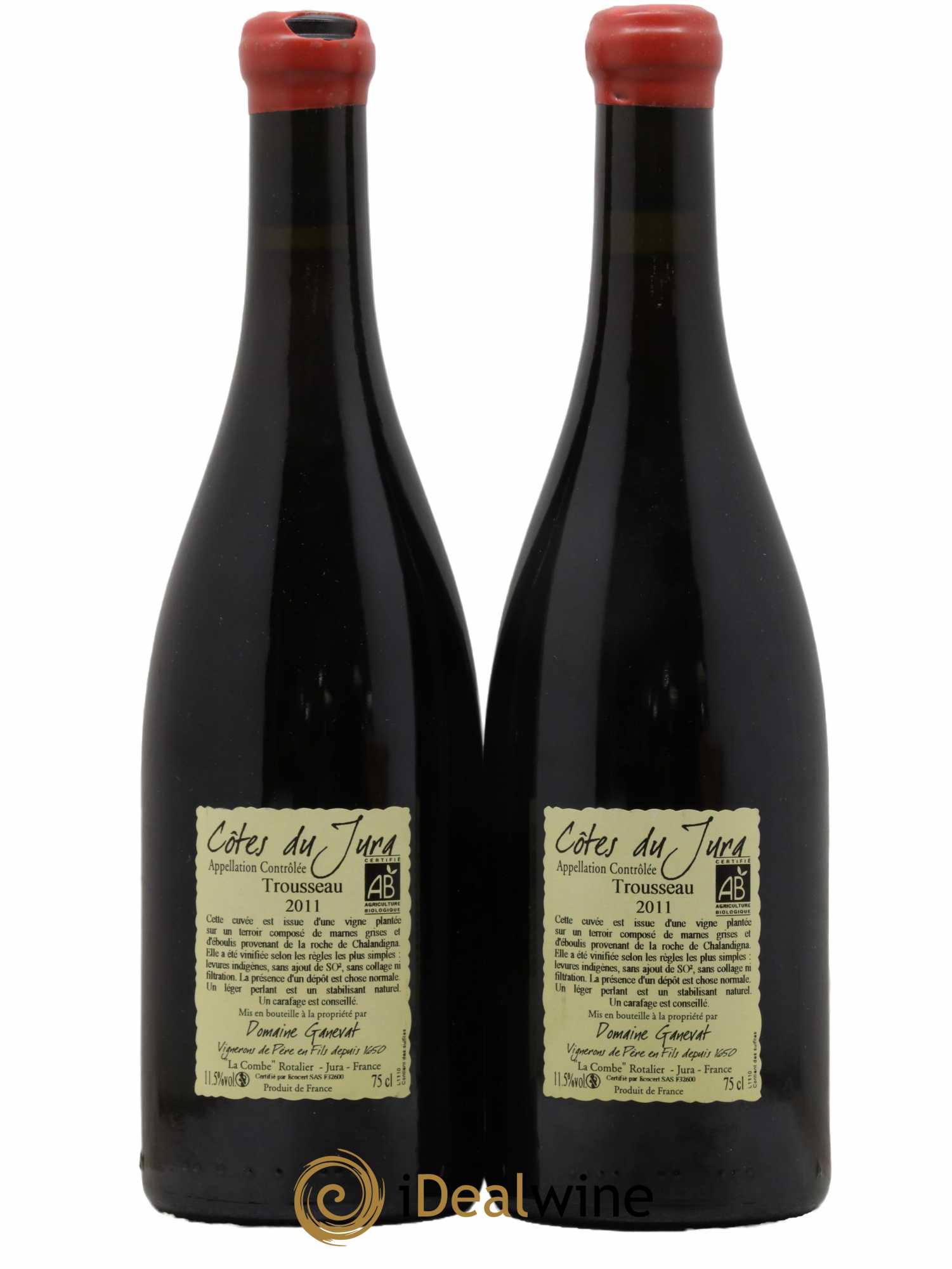 Côtes du Jura Plein Sud Jean-François Ganevat (Domaine) 2011 - Lot de 2 bouteilles - 1