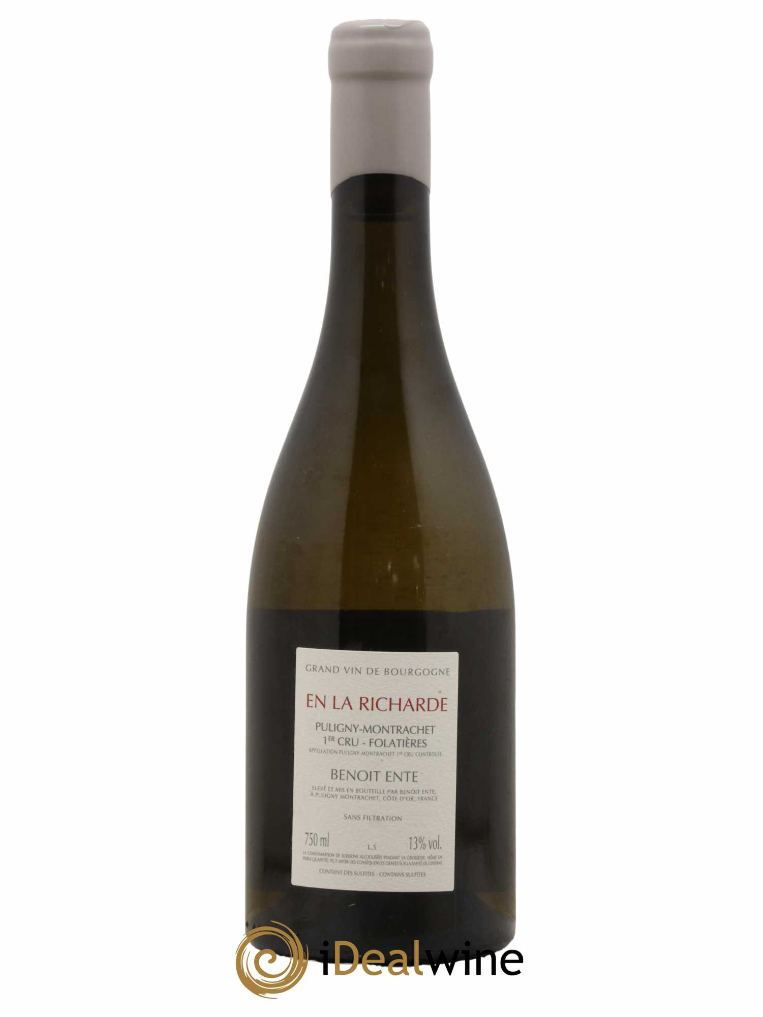 Puligny-Montrachet 1er Cru Folatières En la Richarde Benoit Ente 2019 - Lot de 1 bouteille - 1