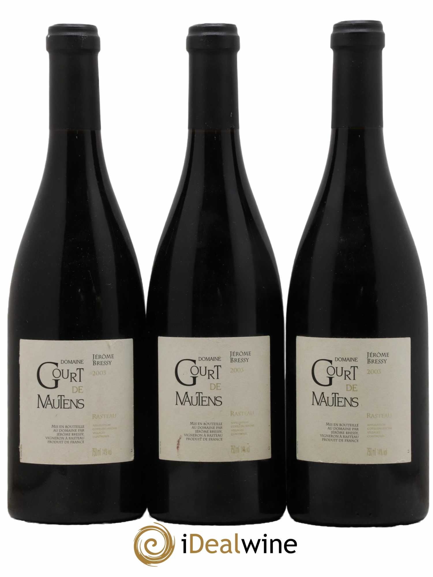 Rasteau Domaine Gourt de Mautens - Jérôme Bressy 2003 - Lot de 3 bouteilles - 0