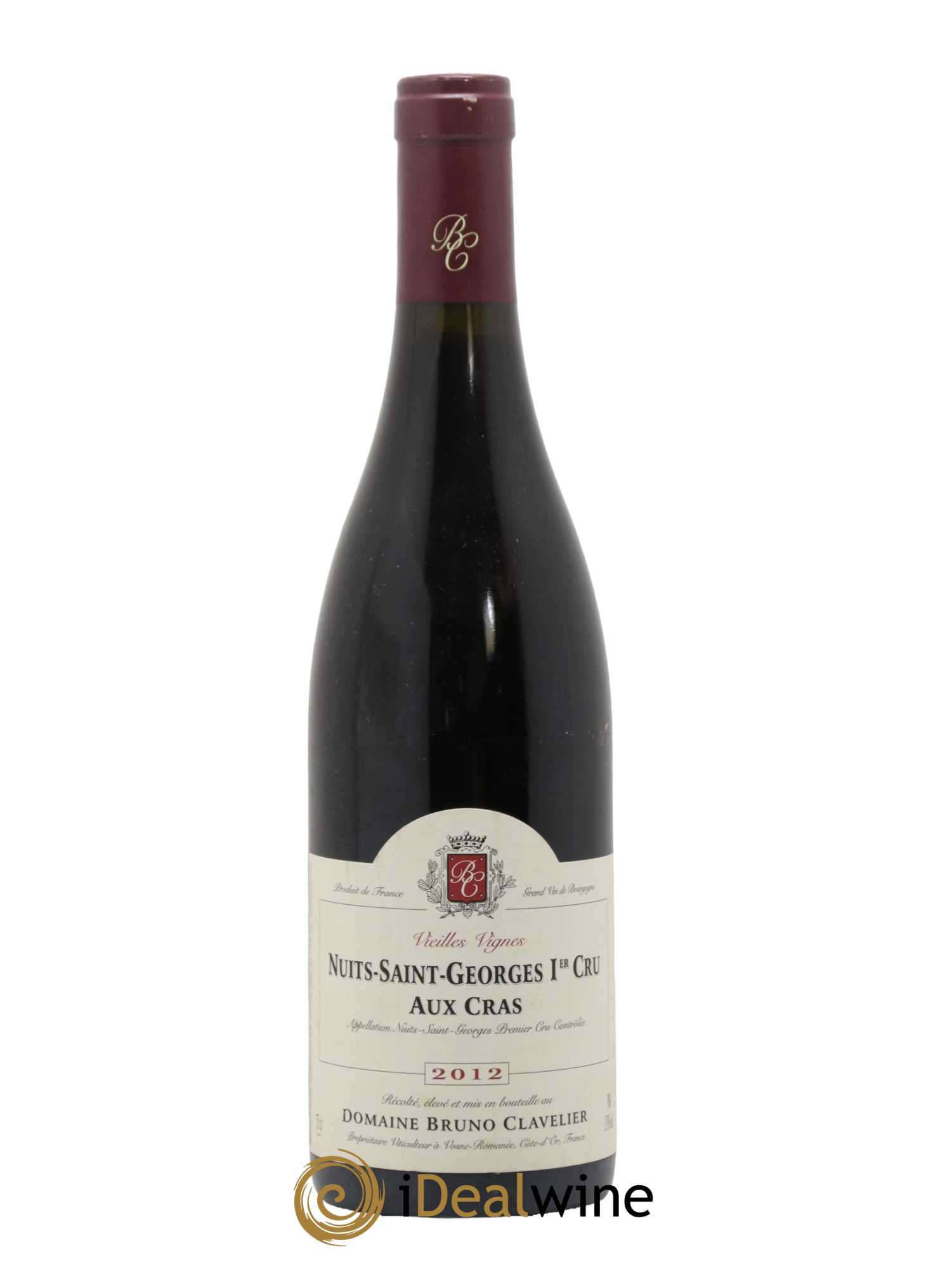 Nuits-Saint-Georges 1er Cru Aux Cras Vieilles Vignes Bruno Clavelier 2012 - Lot de 1 bouteille - 0