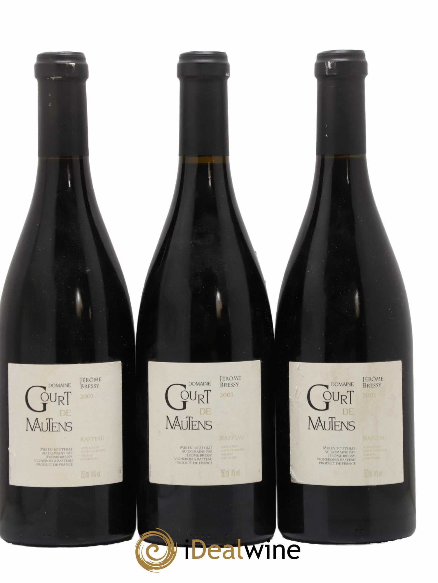 Rasteau Domaine Gourt de Mautens - Jérôme Bressy 2003 - Lot de 3 bouteilles - 0