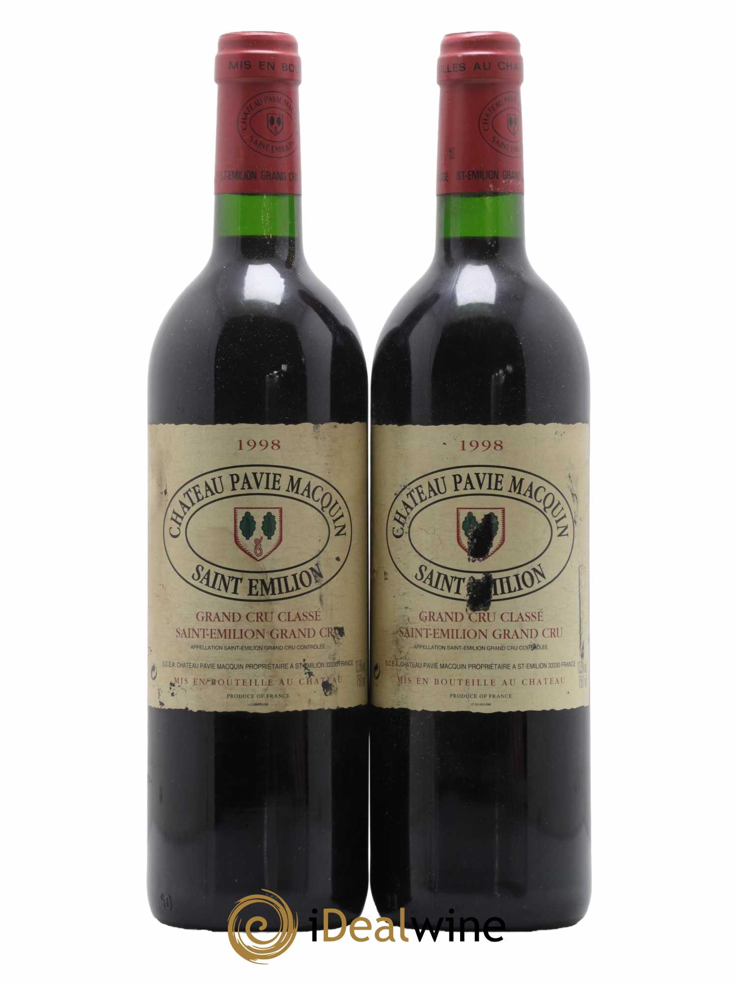 Château Pavie Macquin 1er Grand Cru Classé B 1998 - Lot de 2 bouteilles - 0