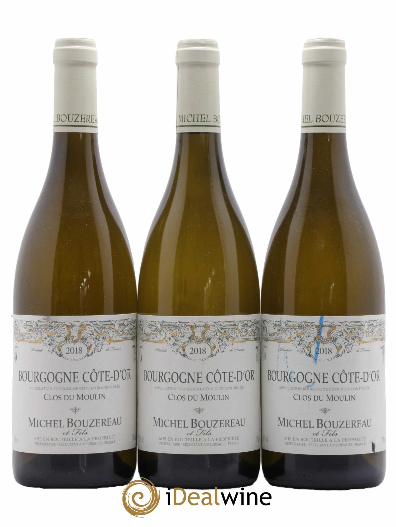 Bourgogne Côte-d'Or Clos du Moulin Michel Bouzereau et Fils (Domaine) 2018 - Lot de 3 bouteilles - 0