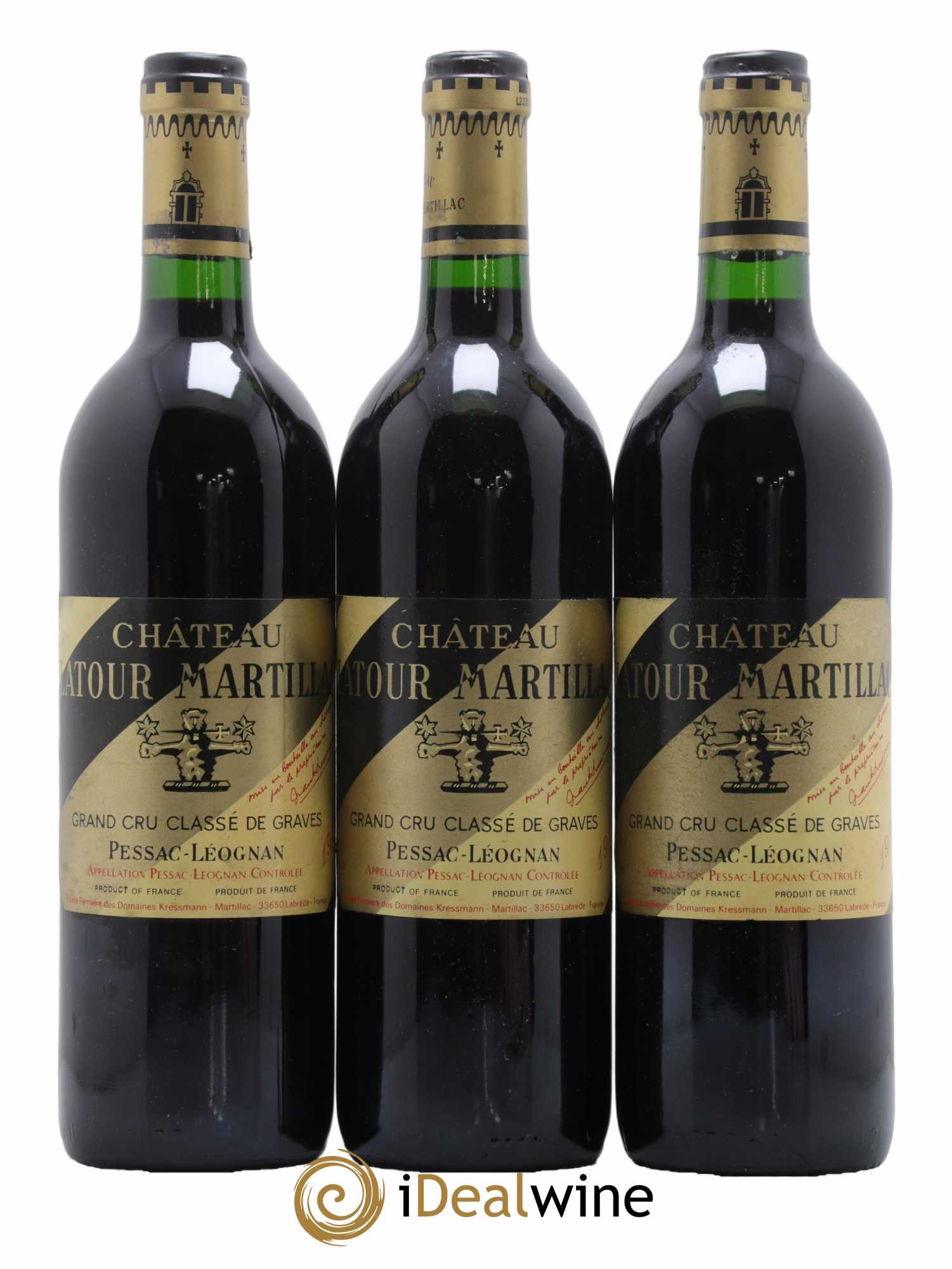 Château Latour-Martillac Cru Classé de Graves 1990 - Lot de 3 bouteilles - 0