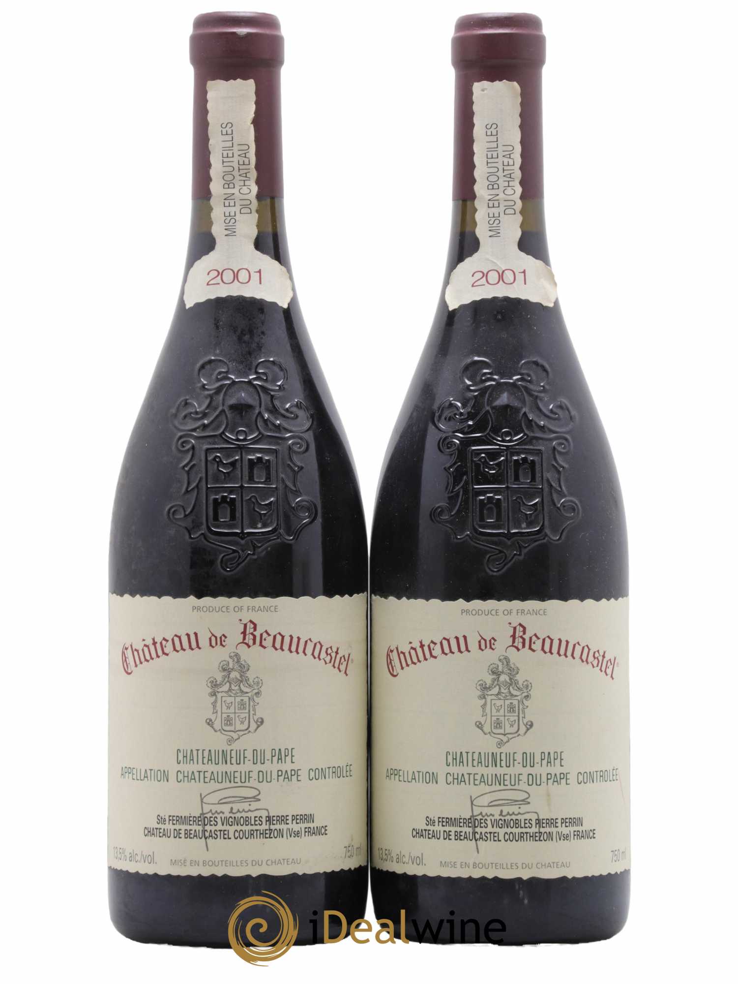 Châteauneuf-du-Pape Château de Beaucastel Famille Perrin 2001 - Lot de 2 bouteilles - 0