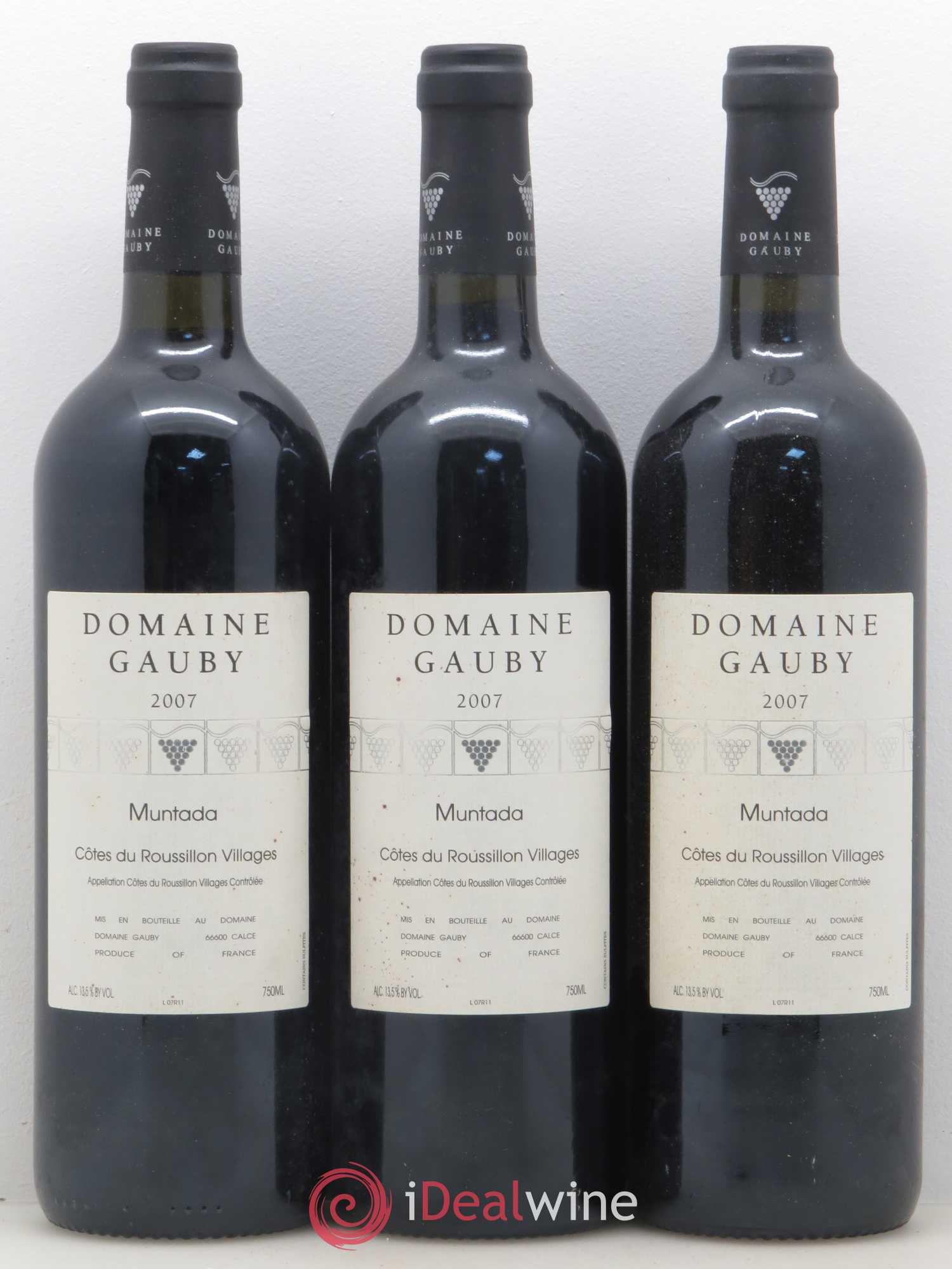 Côtes Catalanes (anciennement Côtes du Roussillon Villages) La Muntada Gauby (Domaine) 2007 - Lot de 3 bouteilles - 0