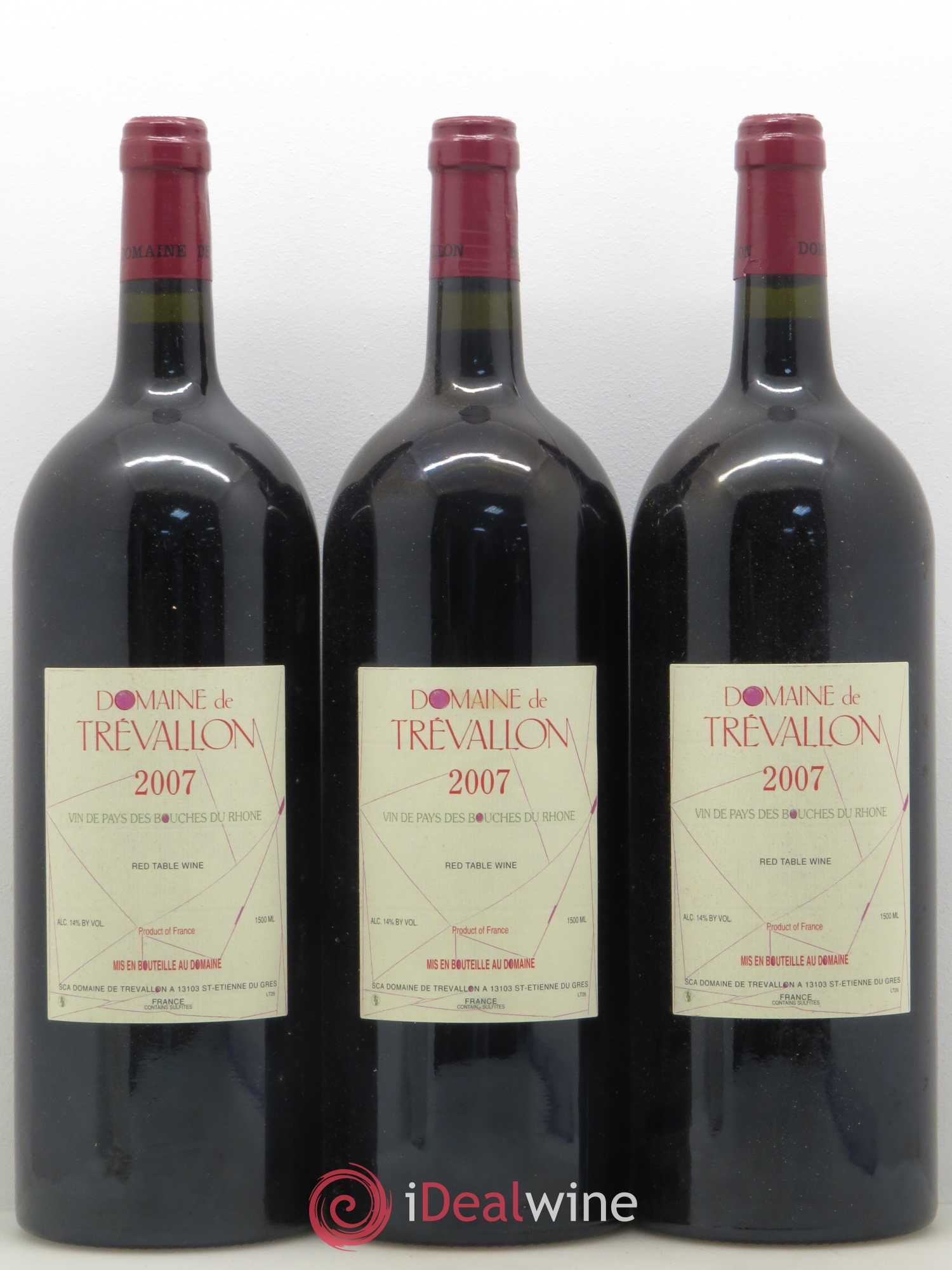 VDP Bouches du Rhône Trévallon (Domaine de) Eloi Dürrbach 2007 - Lot de 3 magnums - 0