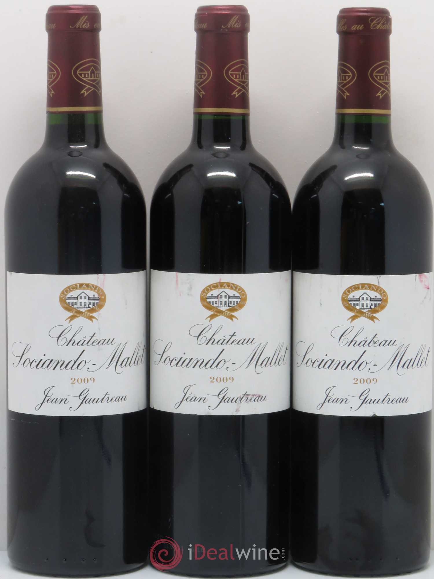 Château Sociando Mallet 2009 - Lot de 3 bouteilles - 0