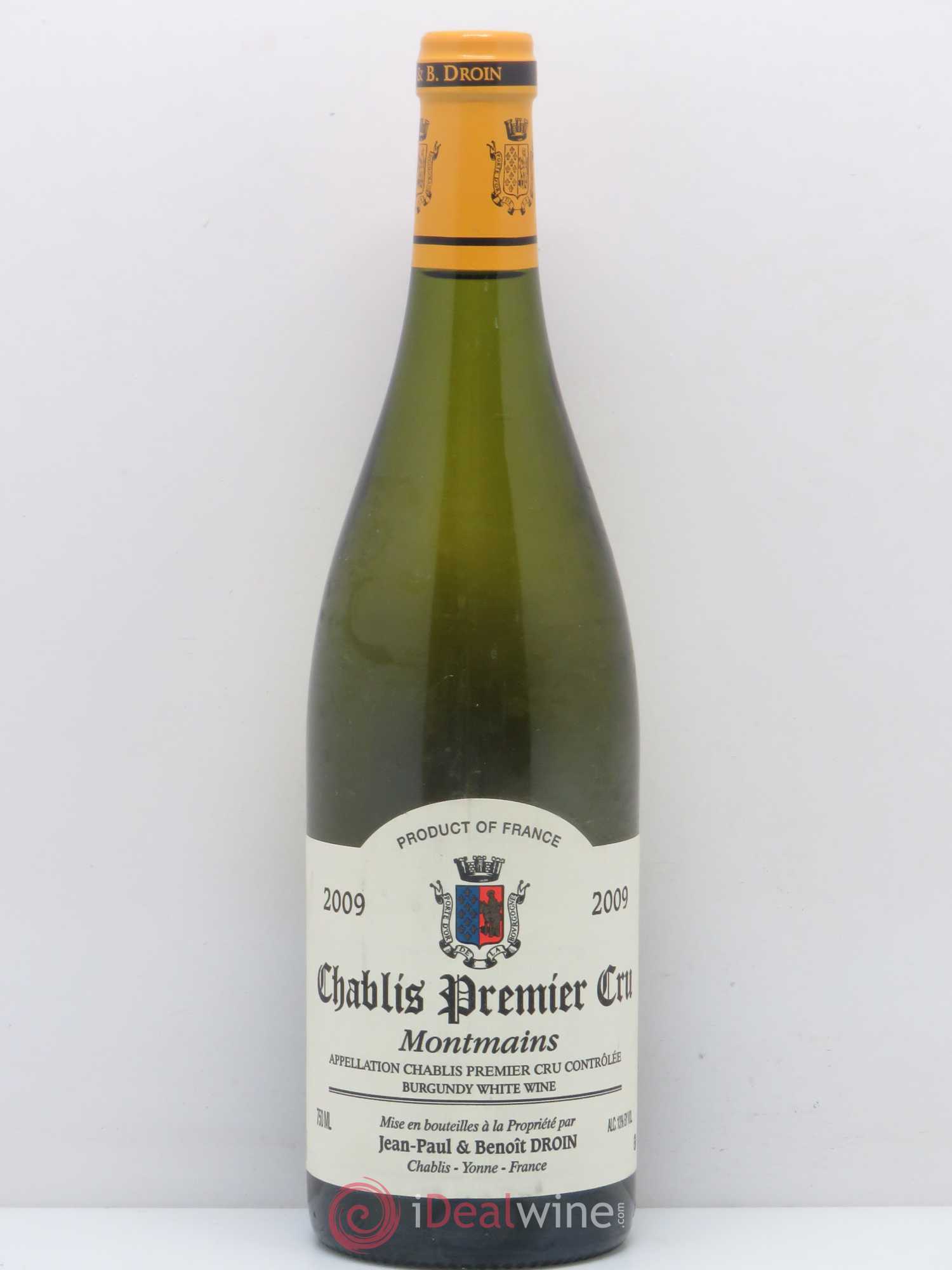 Chablis 1er Cru Montmains Jean-Paul & Benoît Droin (Domaine) 2009 - Lot de 1 bouteille - 0
